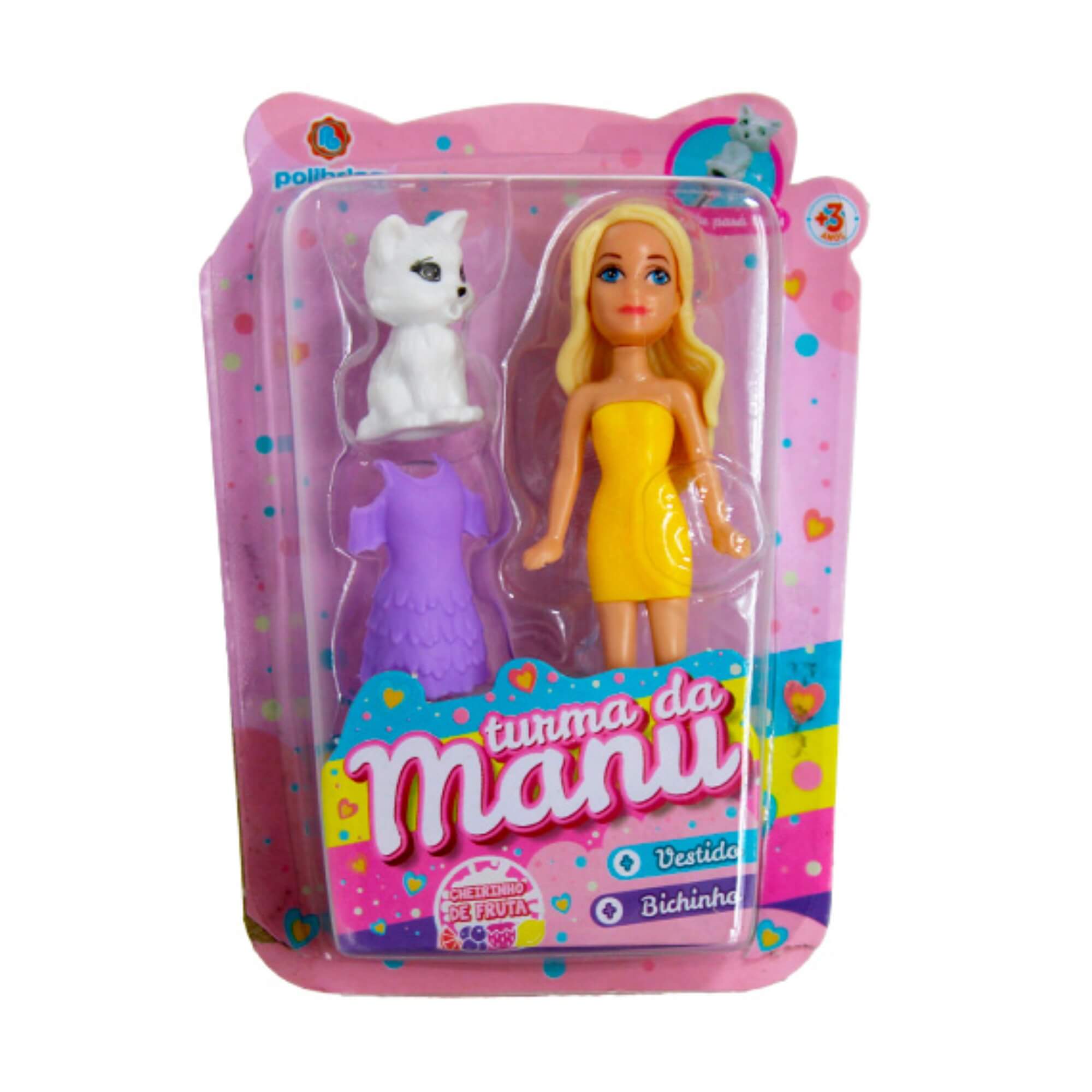 Brinquedo Infantil Mini Boneca Turma da Manu c/ Acessórios - Sortida e Unitária Polibrinq - BN5092