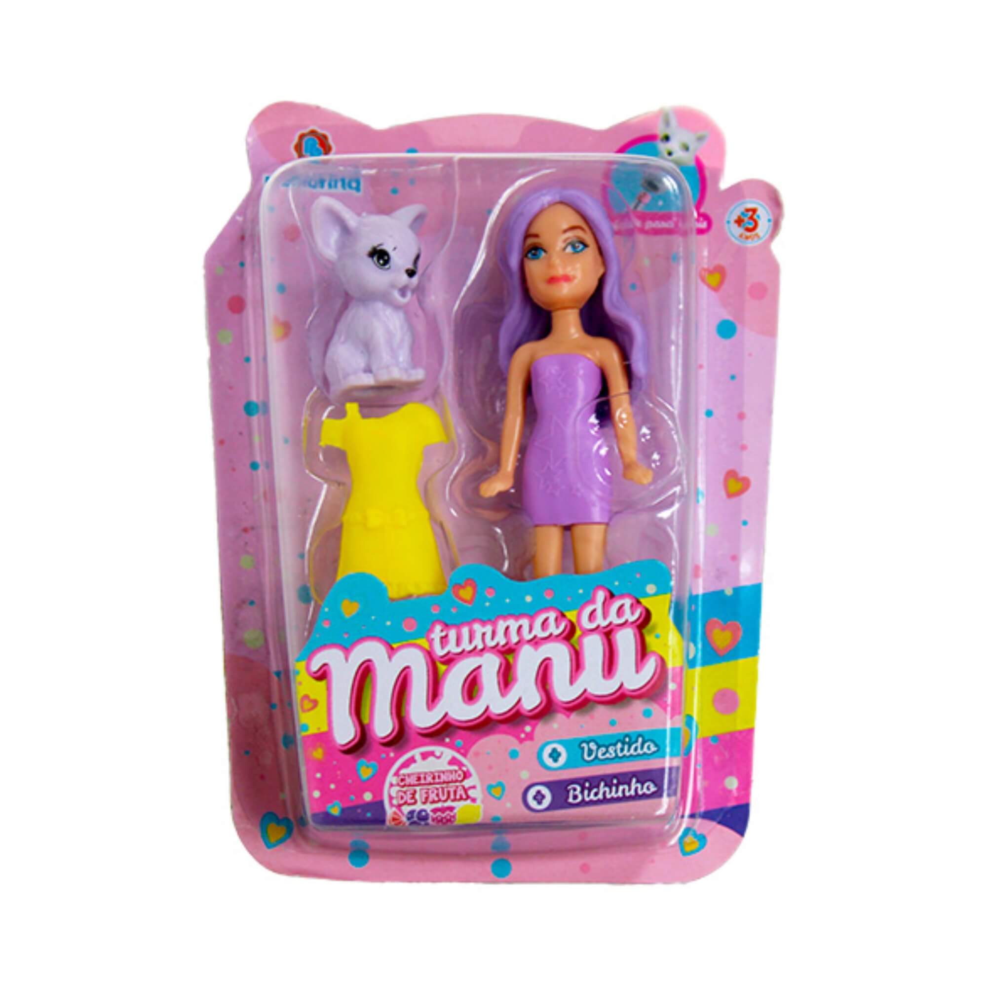 Brinquedo Infantil Mini Boneca Turma da Manu c/ Acessórios - Sortida e Unitária Polibrinq - BN5092