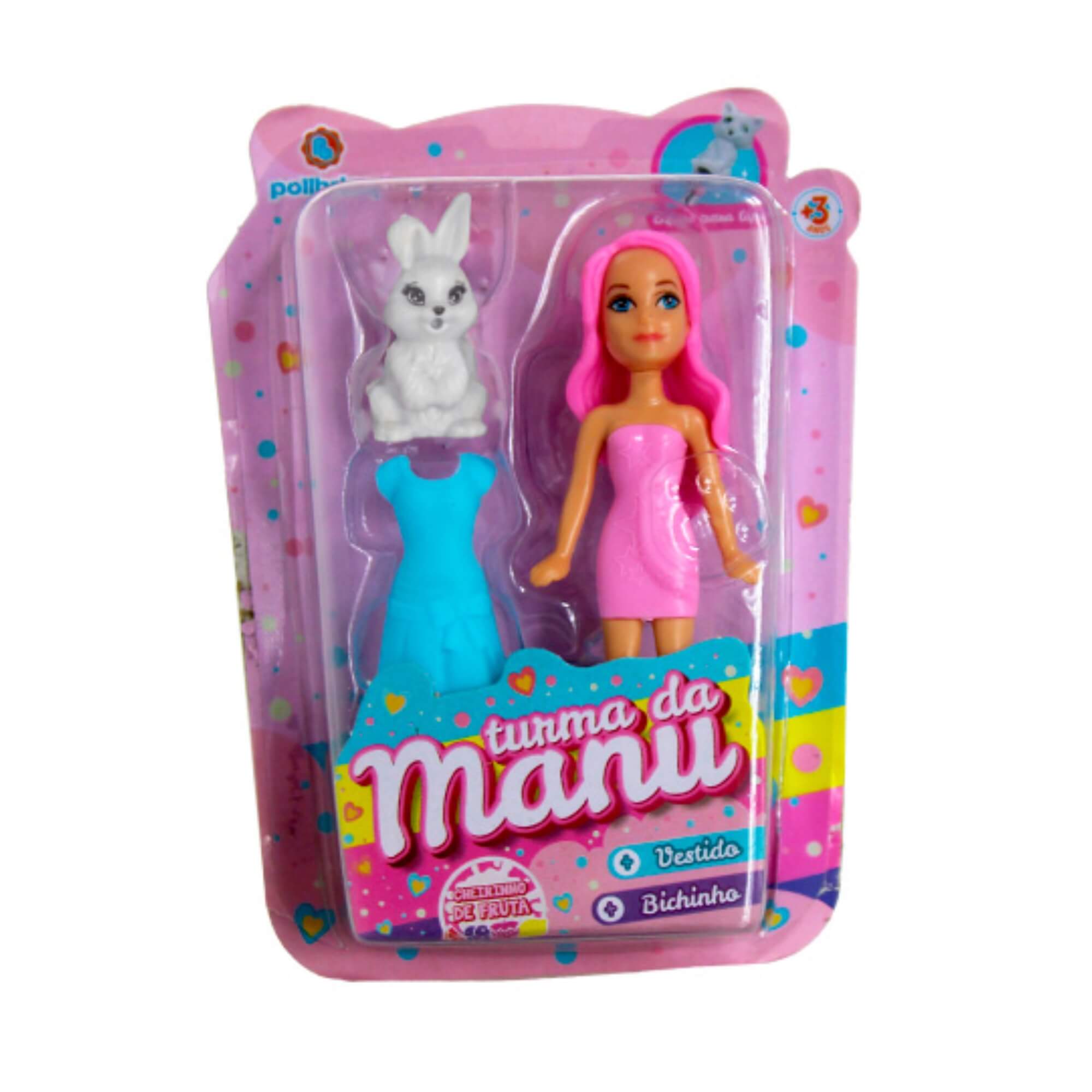 Brinquedo Infantil Mini Boneca Turma da Manu c/ Acessórios - Sortida e Unitária Polibrinq - BN5092