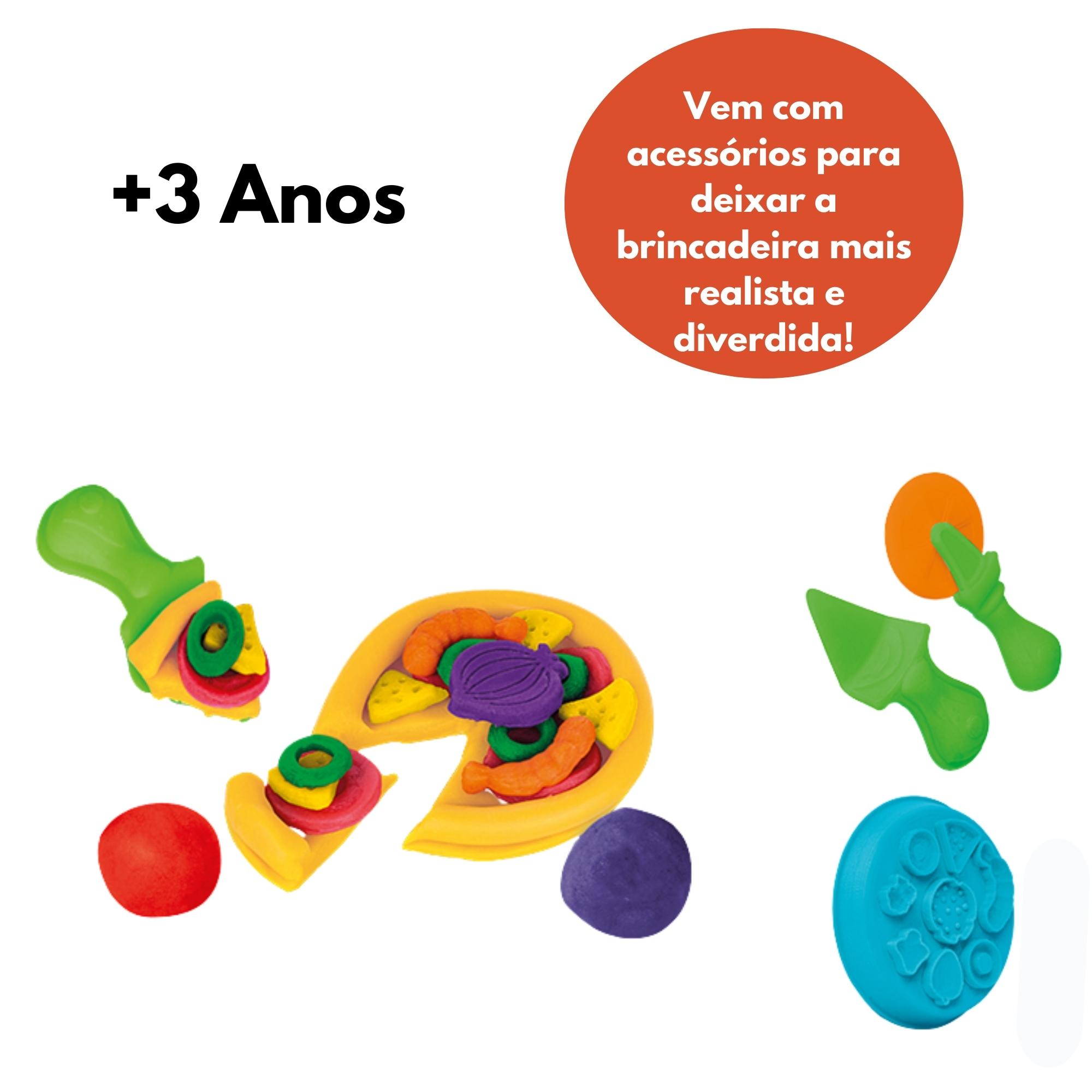 COMP Kit 2 Massinhas de Modelar Tutti Frutti com Acessórios e Moldes: Pizzaria + Sorveteria