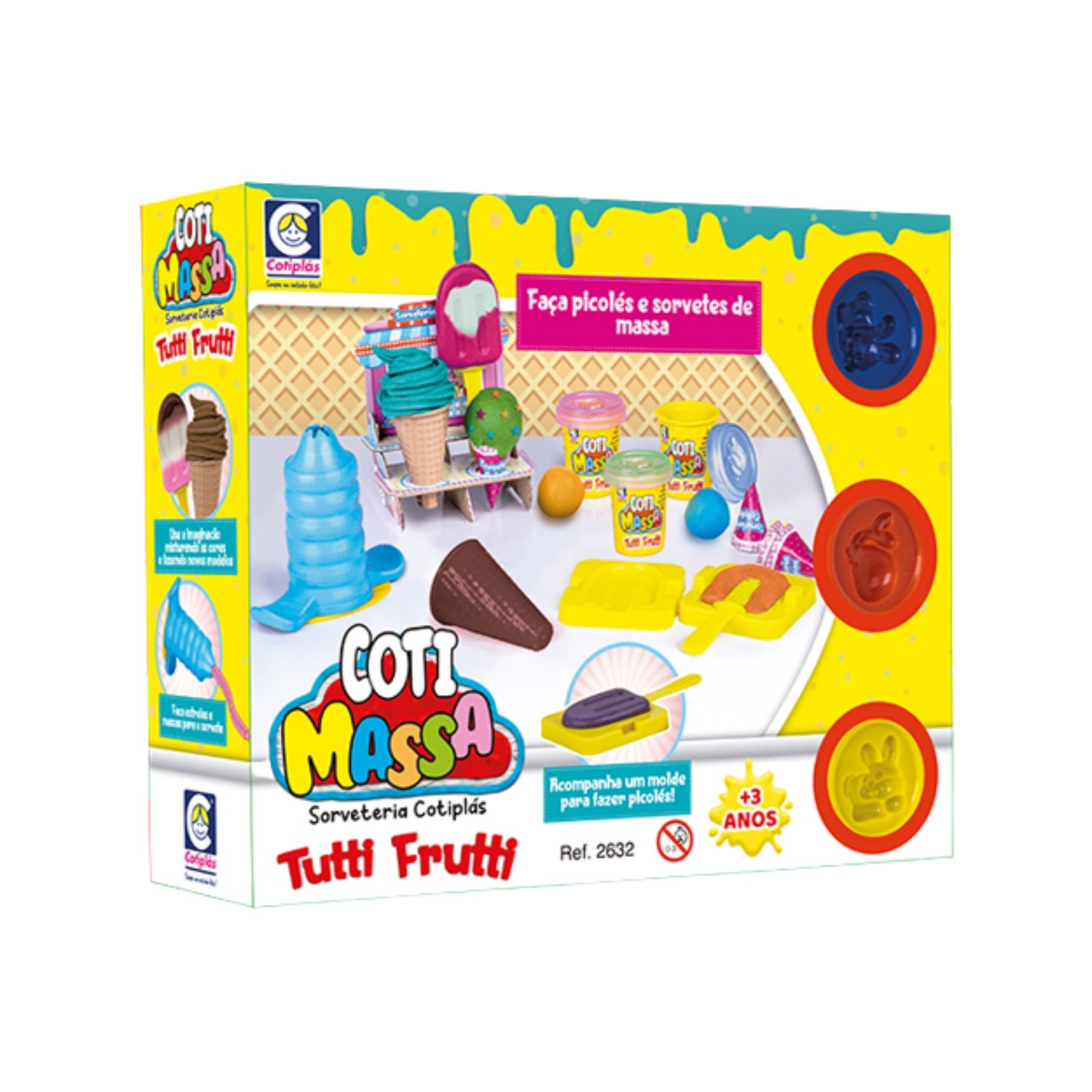 COMP Kit 2 Massinhas de Modelar Tutti Frutti com Acessórios e Moldes: Pizzaria + Sorveteria