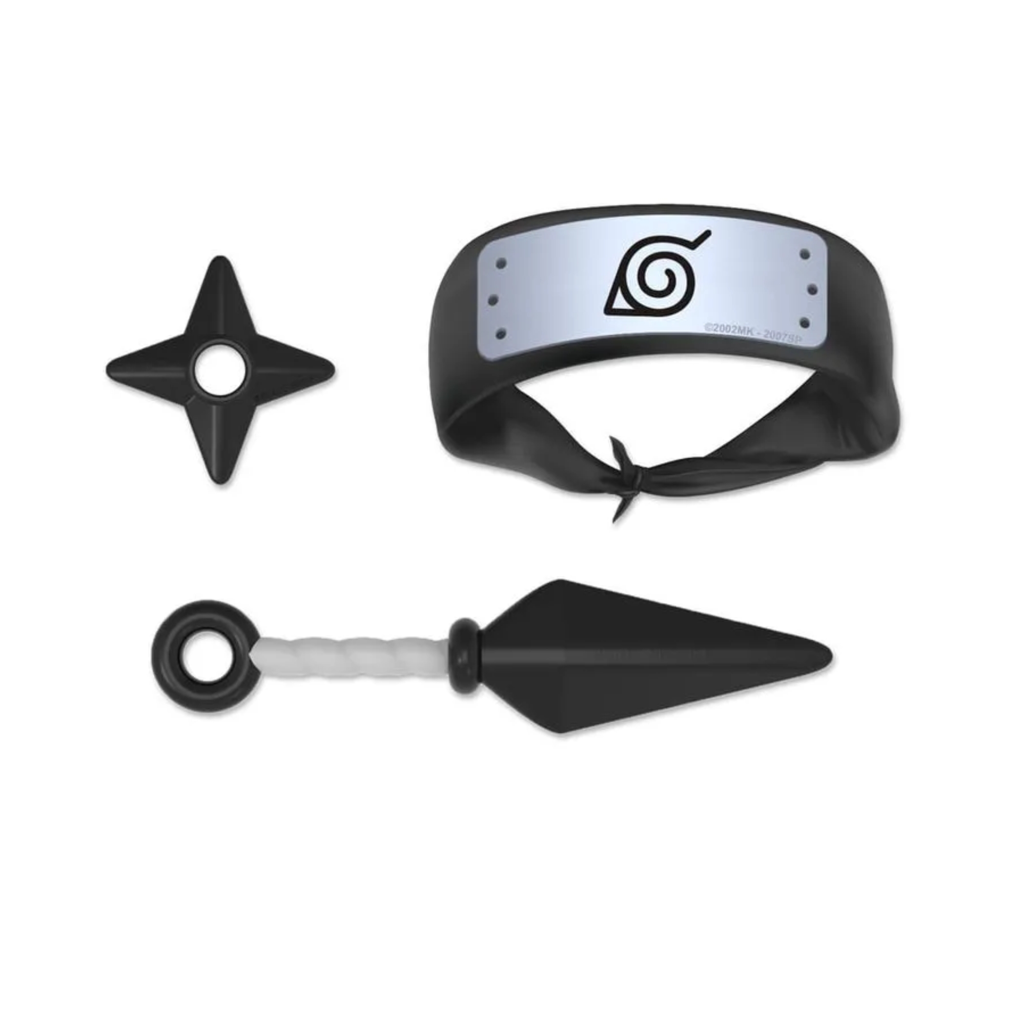 COMP Kit Naruto Shippuden Elka Jogo de Cartas + Kit Ninja com Bandana, Kunai e Shuriken (5+ Anos)