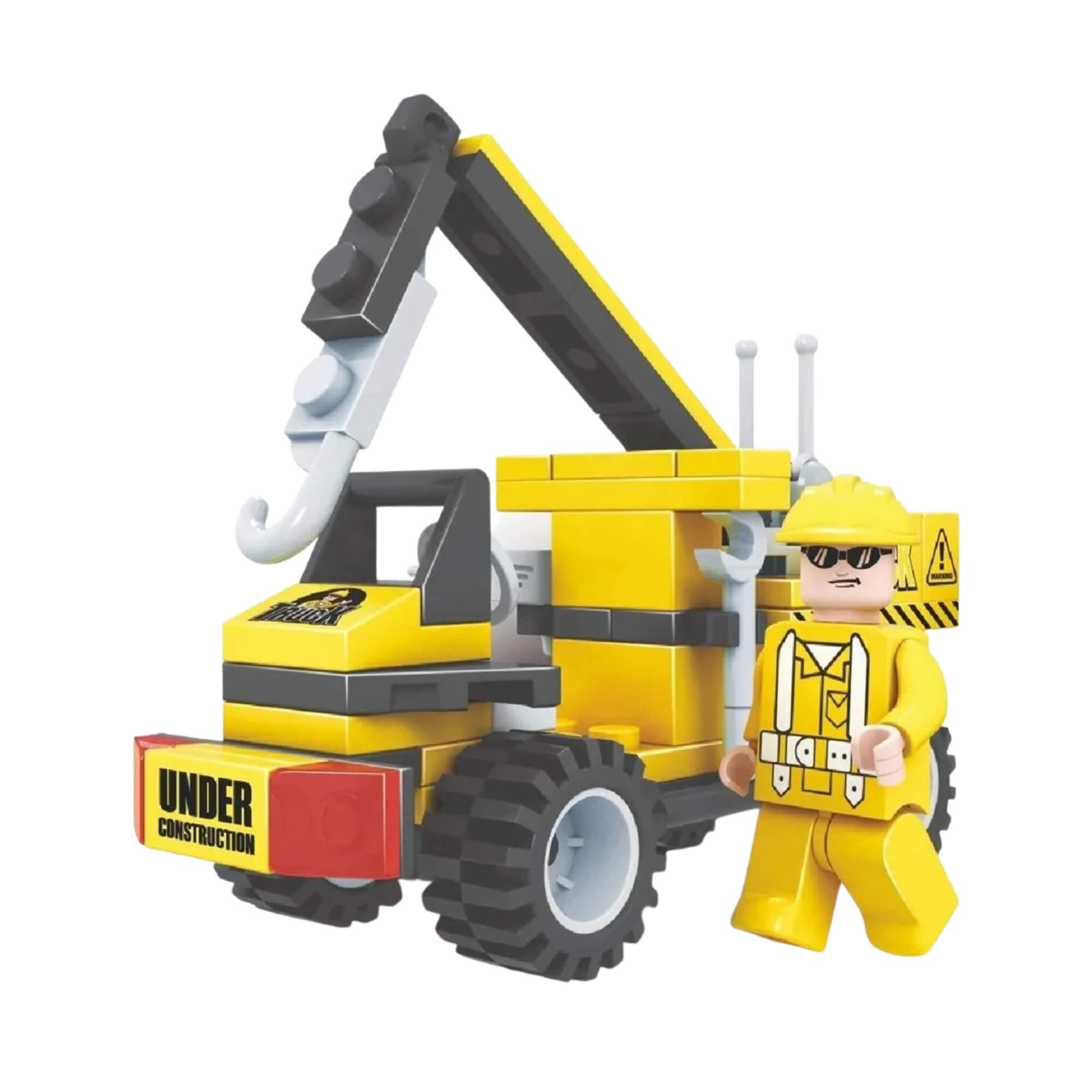 COMP Kit 2 Blocos de Montar Xalingo – Cidade em Obras Guincho + Rolo Compactador