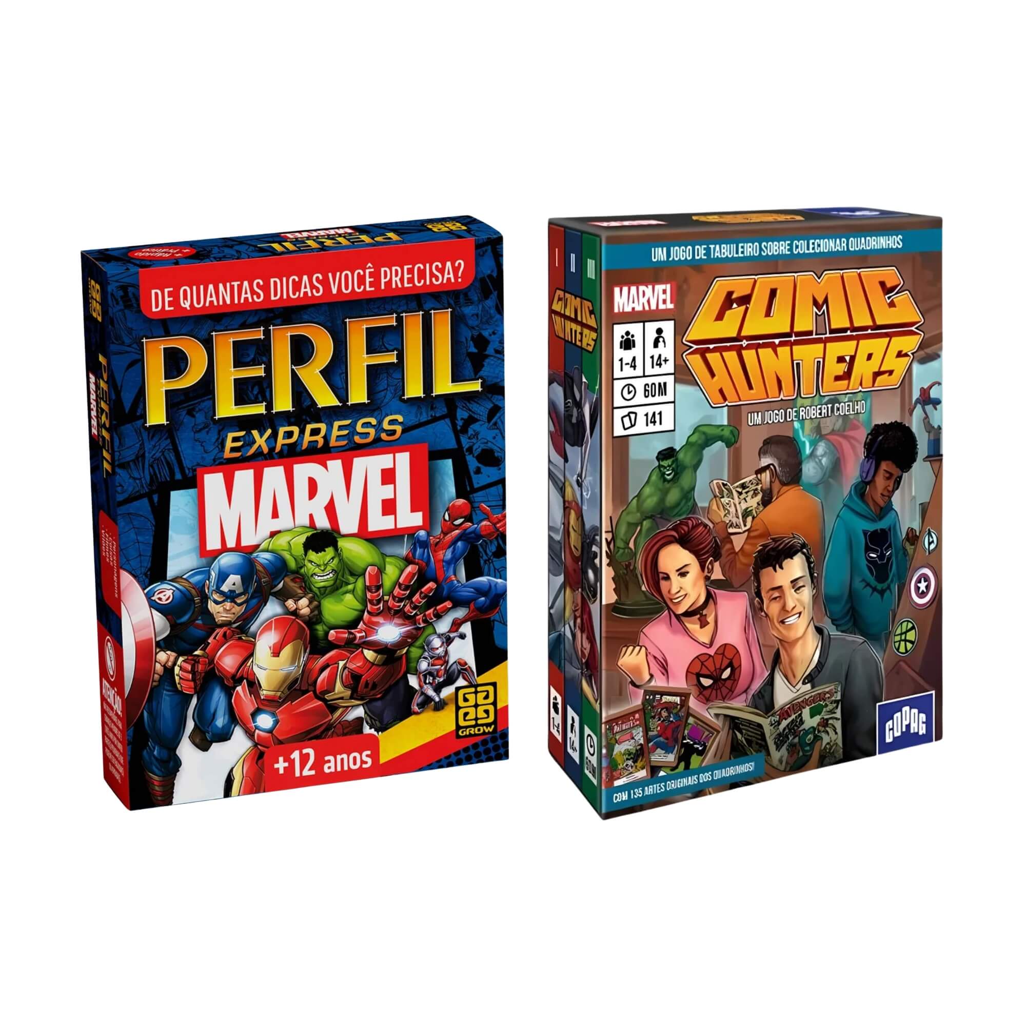 COMP Kit Jogos Marvel – Perfil Express Grow + Marvel Colecionadores de HQ Copag (12+ Anos)