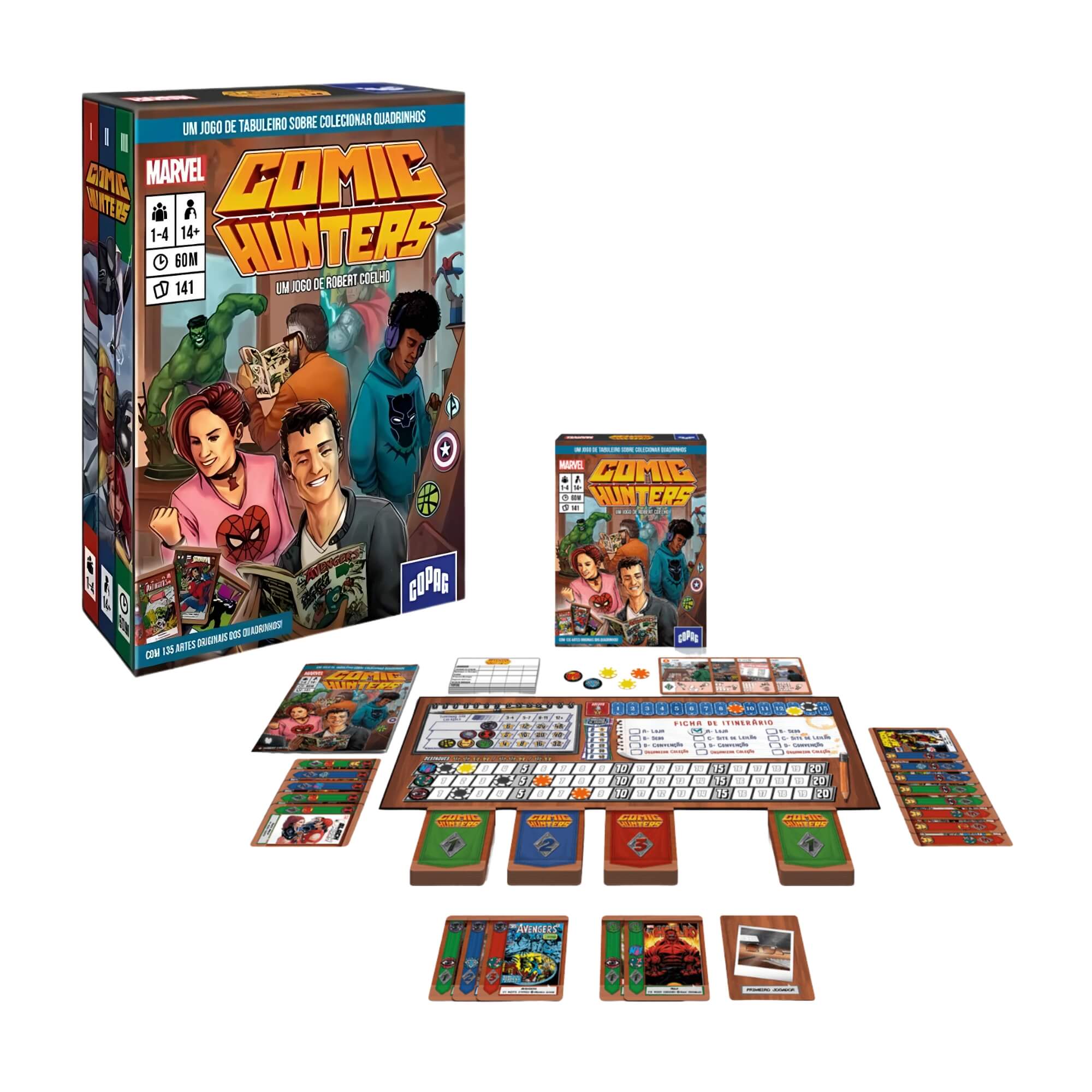 COMP Kit Jogos Marvel – Perfil Express Grow + Marvel Colecionadores de HQ Copag (12+ Anos)