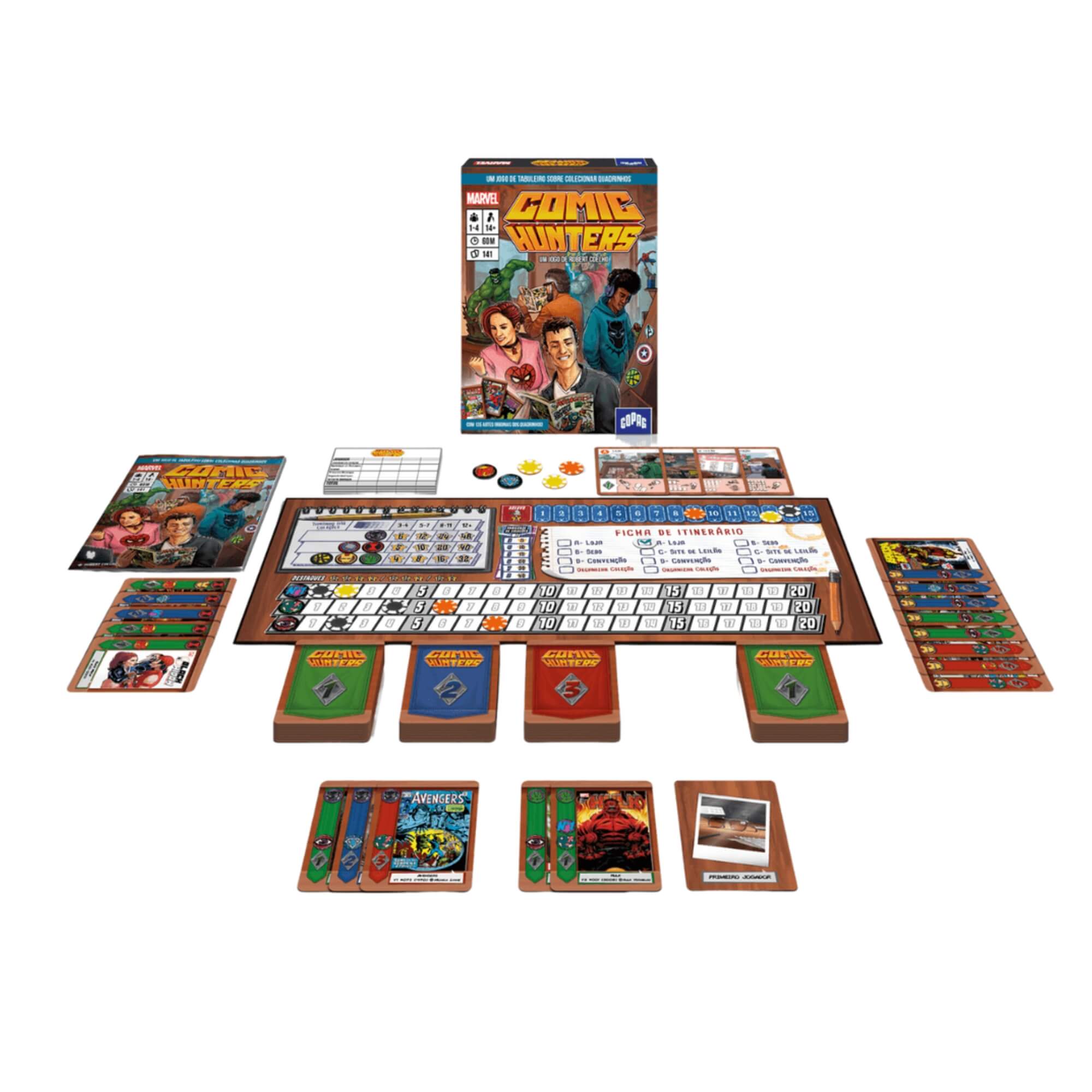 COMP Kit Jogos Marvel – Perfil Express Grow + Marvel Colecionadores de HQ Copag (12+ Anos)