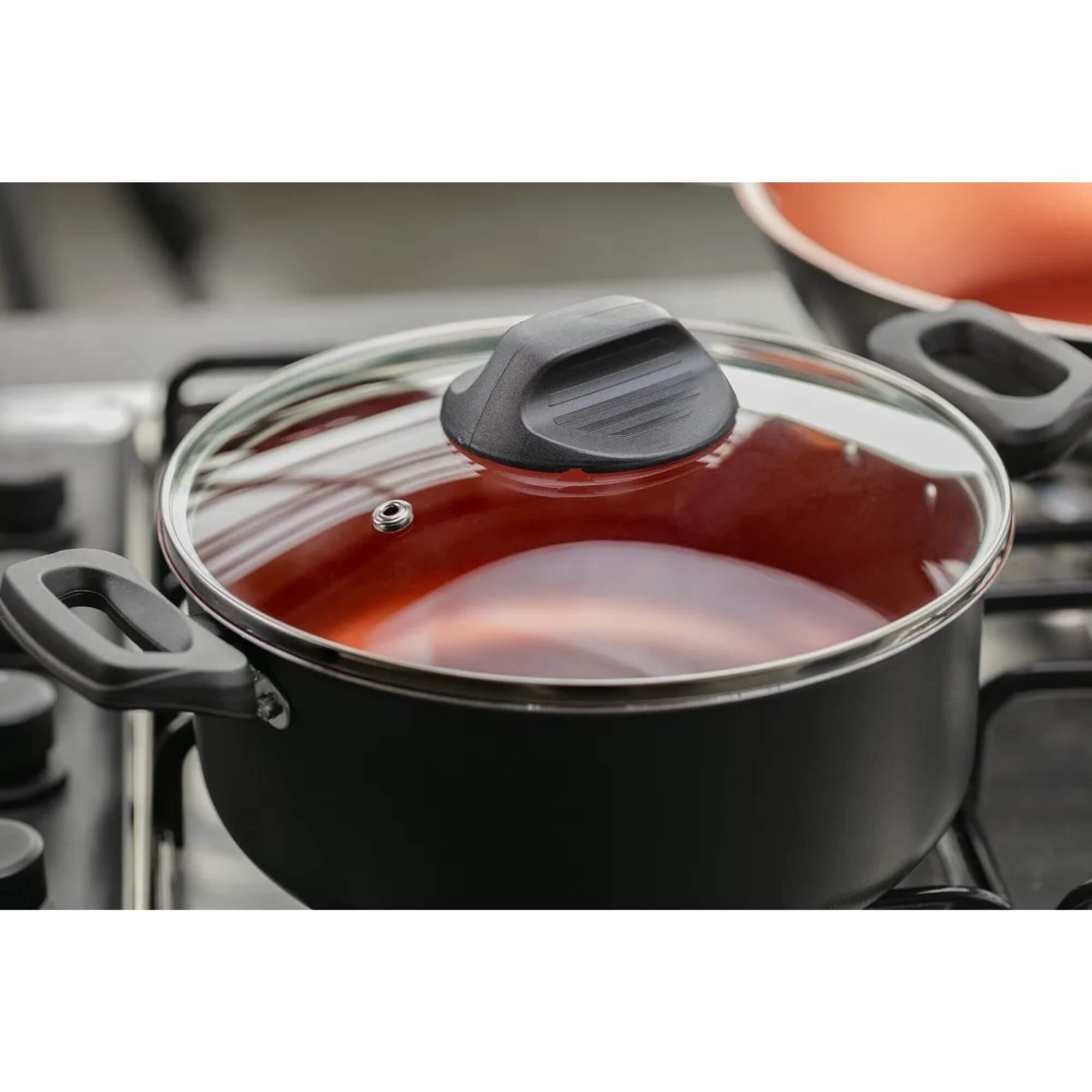 COMP Kit Brinox Topázio – Panela 18cm 1,9L + Caçarola 18cm 1,9L Antiaderente Cinza Range