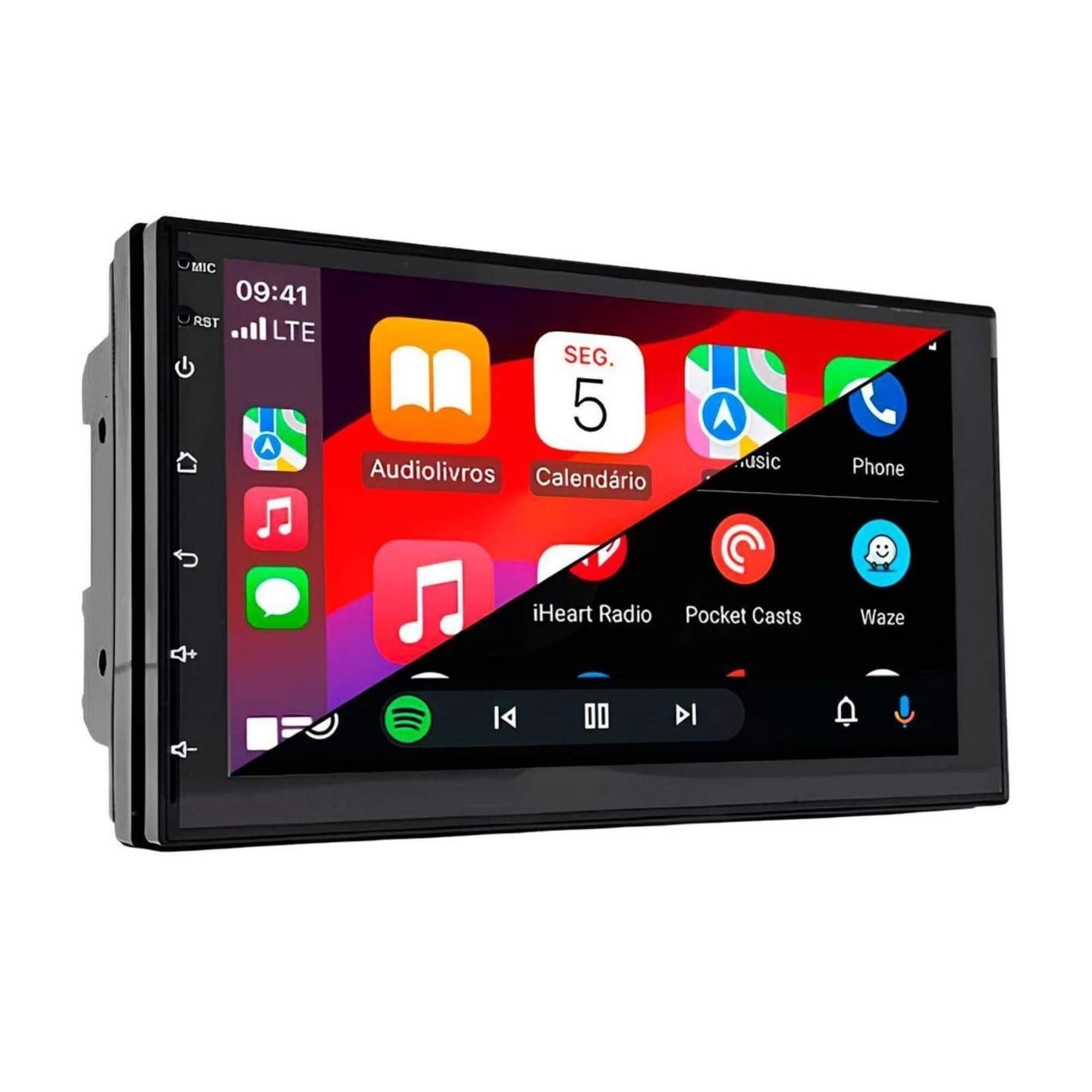 COMP Kit Central Multimídia H-Tech 7" Android 128GB + Câmera de Ré Borboleta