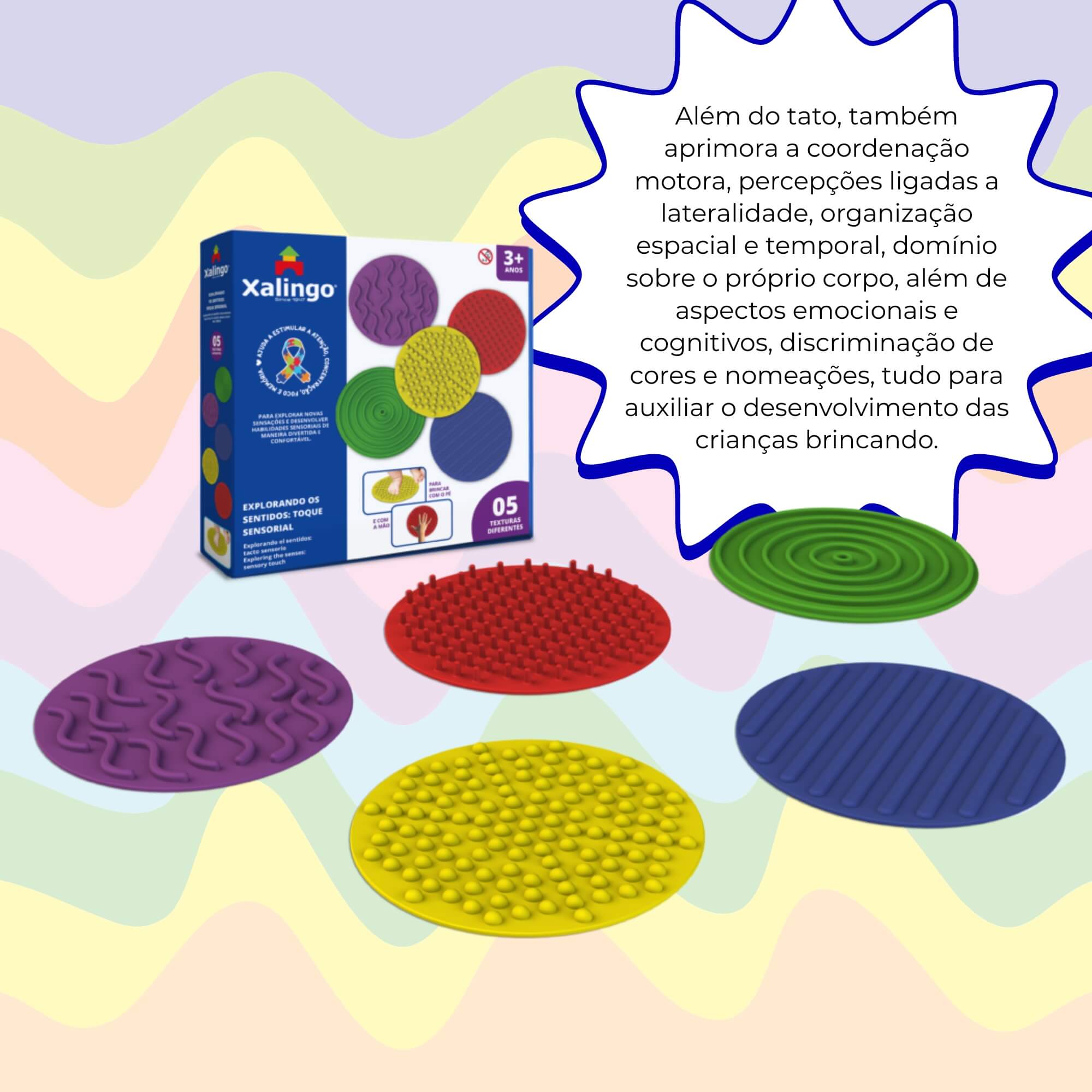 Brinquedo Educativo Explorando os Sentidos - Toque Sensorial +3 anos Xalingo - 12298