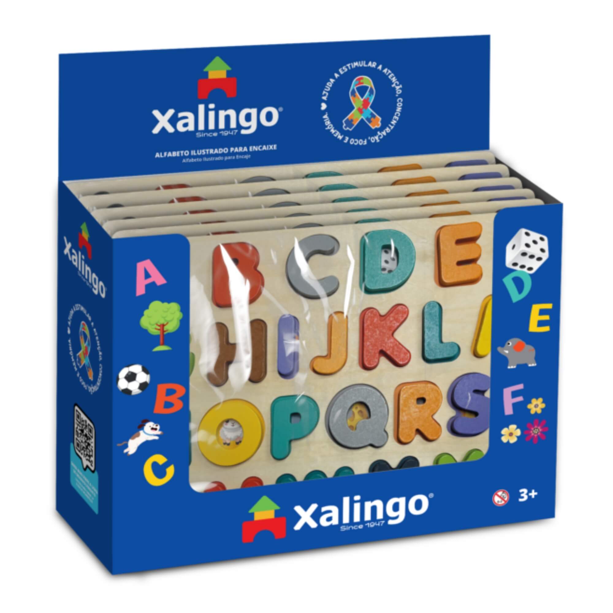 Alfabeto Ilustrado para Encaixe Display com 6 Unidades (+3 anos) Xalingo - 12354