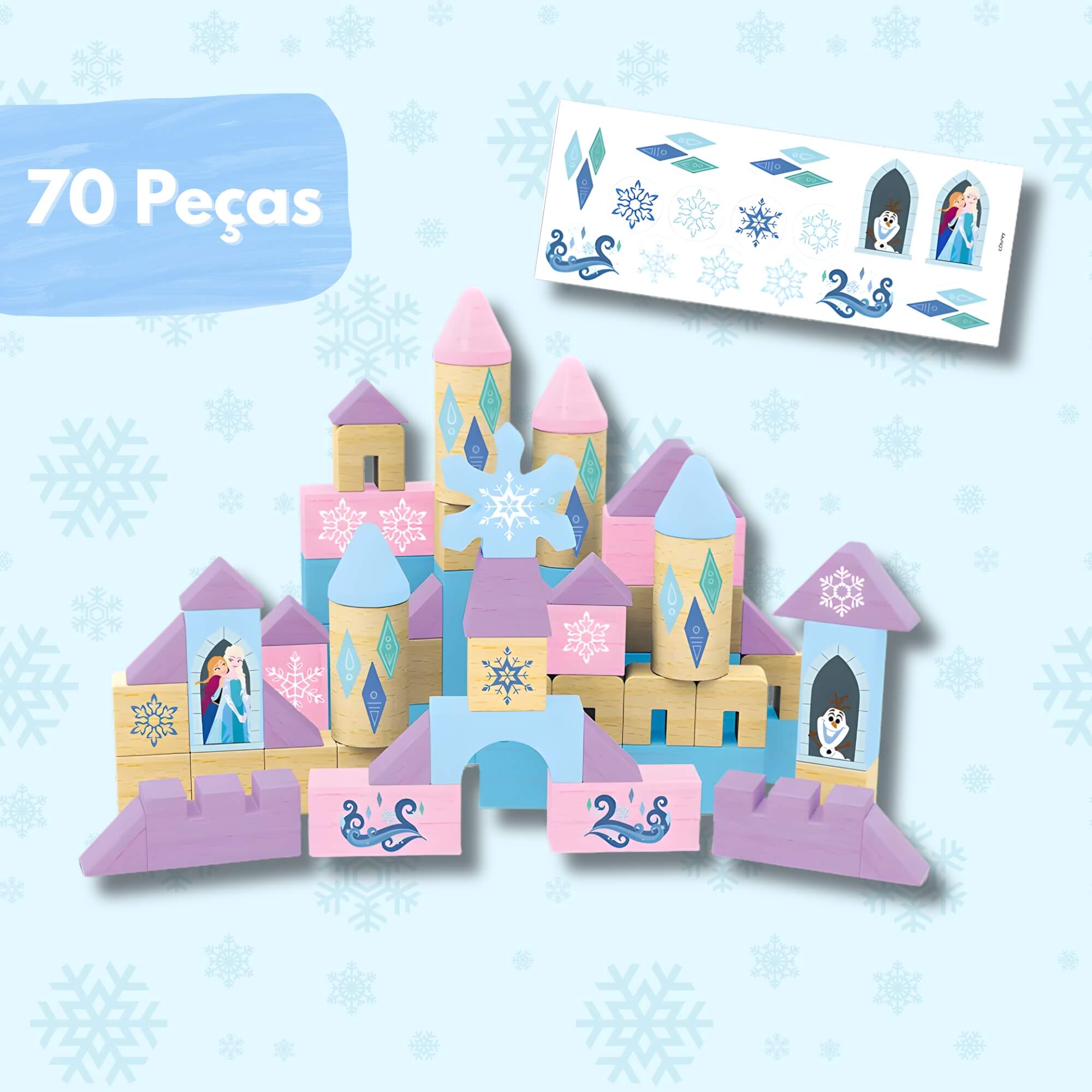 Blocos de Montar Brincando de Engenheiro Frozen com 70 Peças Xalingo - 13687