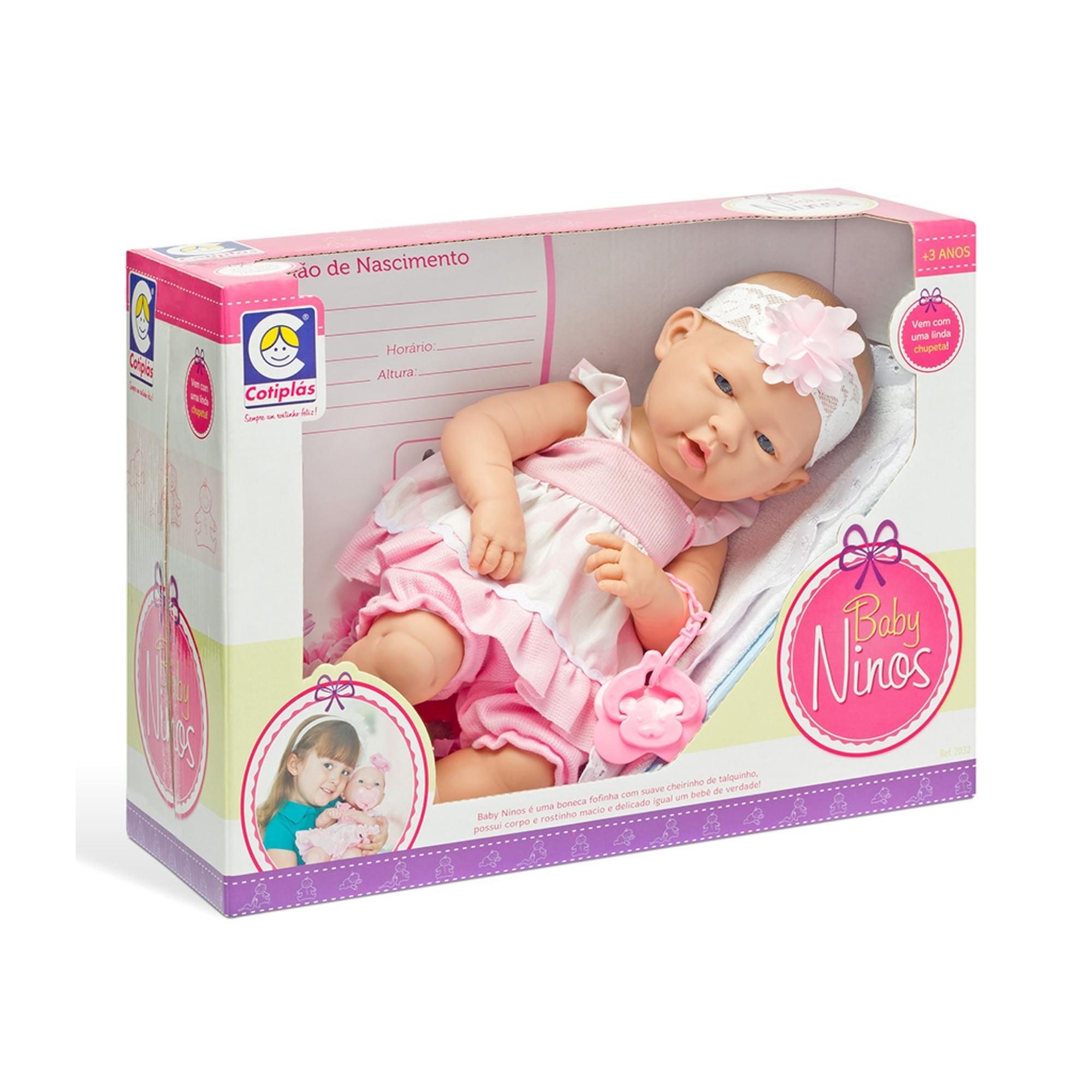 COMP Kit Mamãe e Bebê: Boneca com Acessórios + Carrinho de Boneca Rosa com Capota Regulável