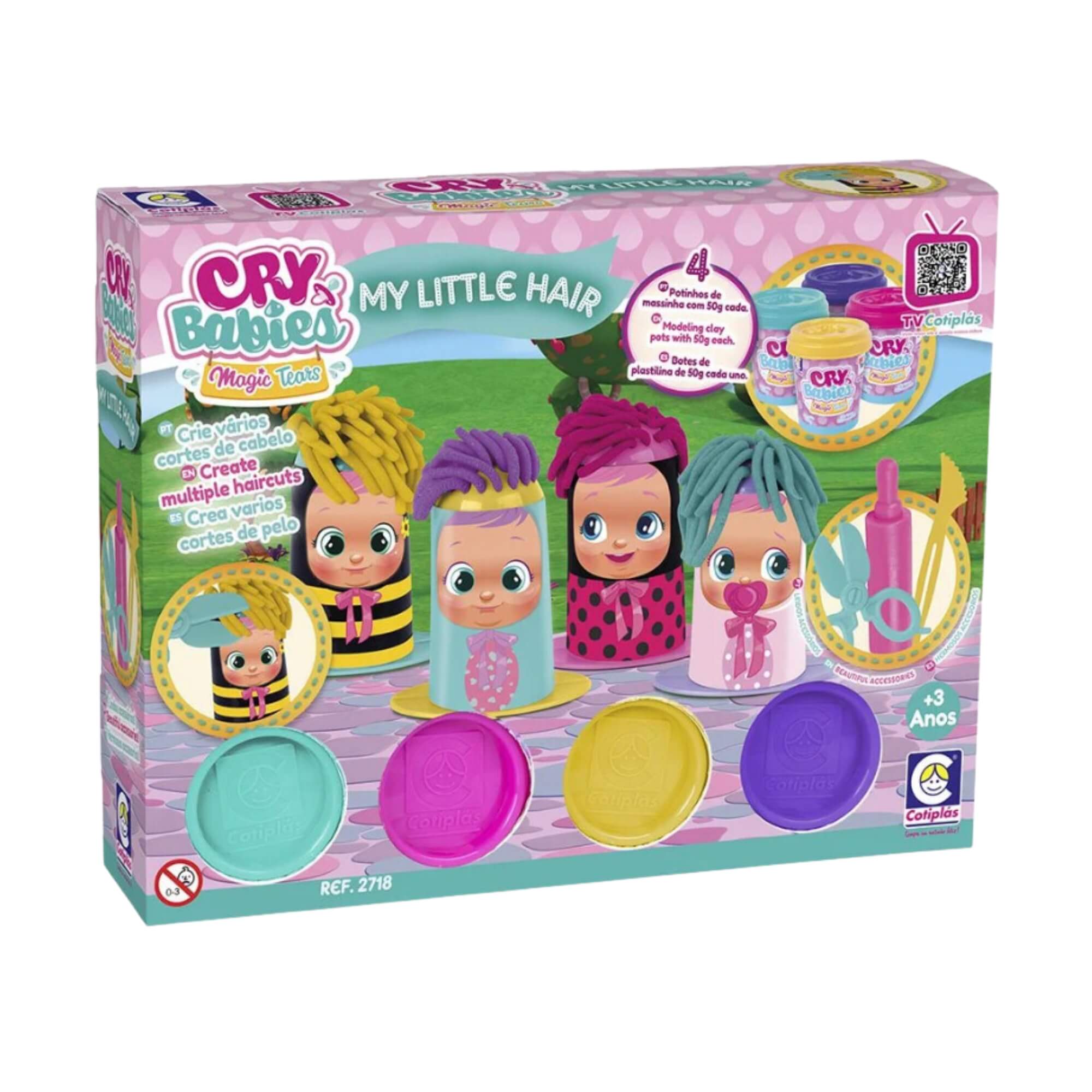 COMP Kit Massinha de Modelar Cry Babies com Acessórios: My Little Hair + Sorveteria Divertida