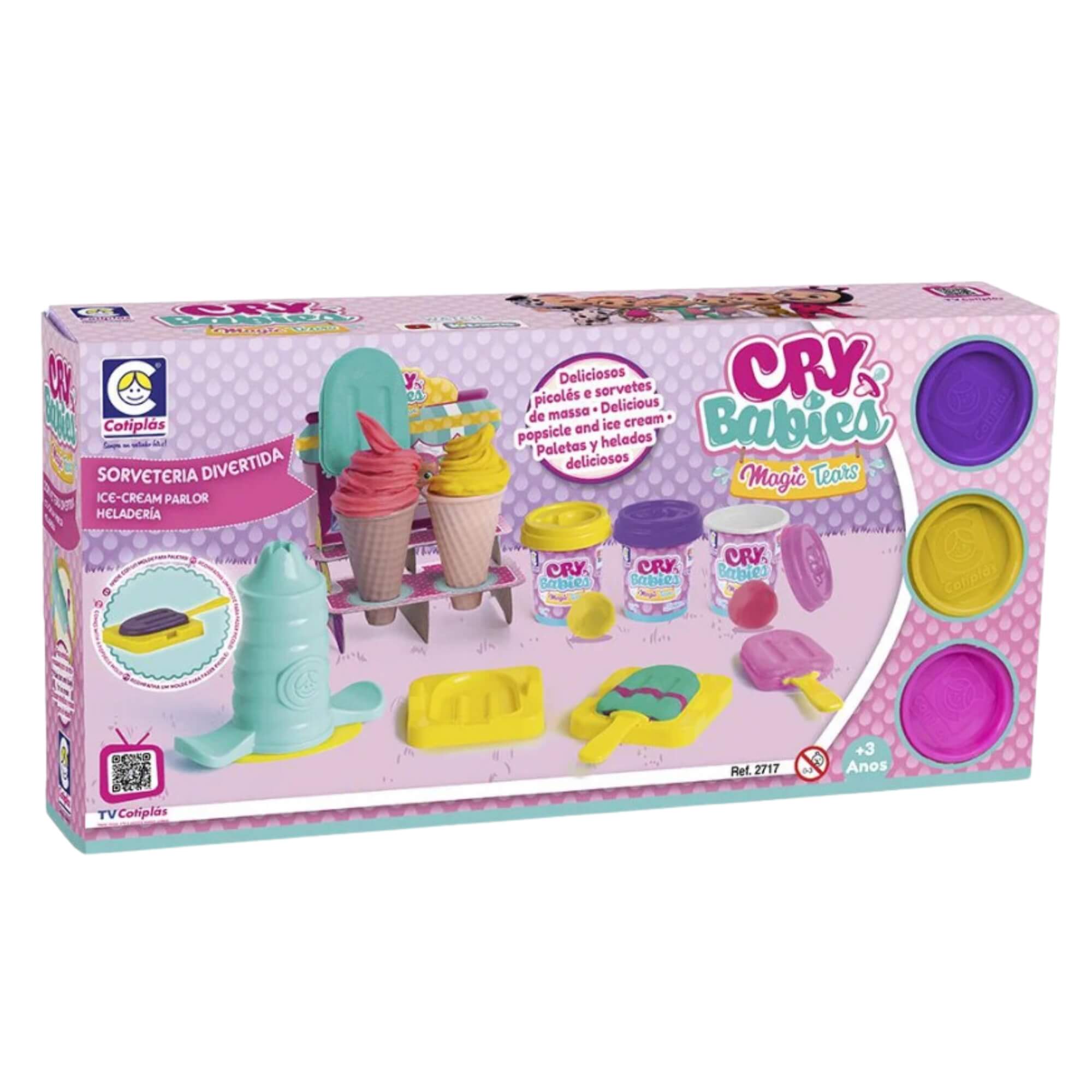 COMP Kit Massinha de Modelar Cry Babies com Acessórios: My Little Hair + Sorveteria Divertida