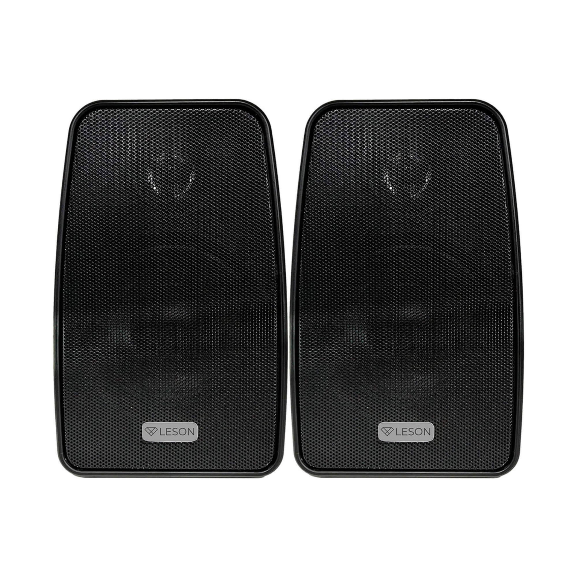 COMP Kit 2 Pares de Caixas de Som Ambiente 70W 8Ohms Pretas Resistente à Água com Tela Leson