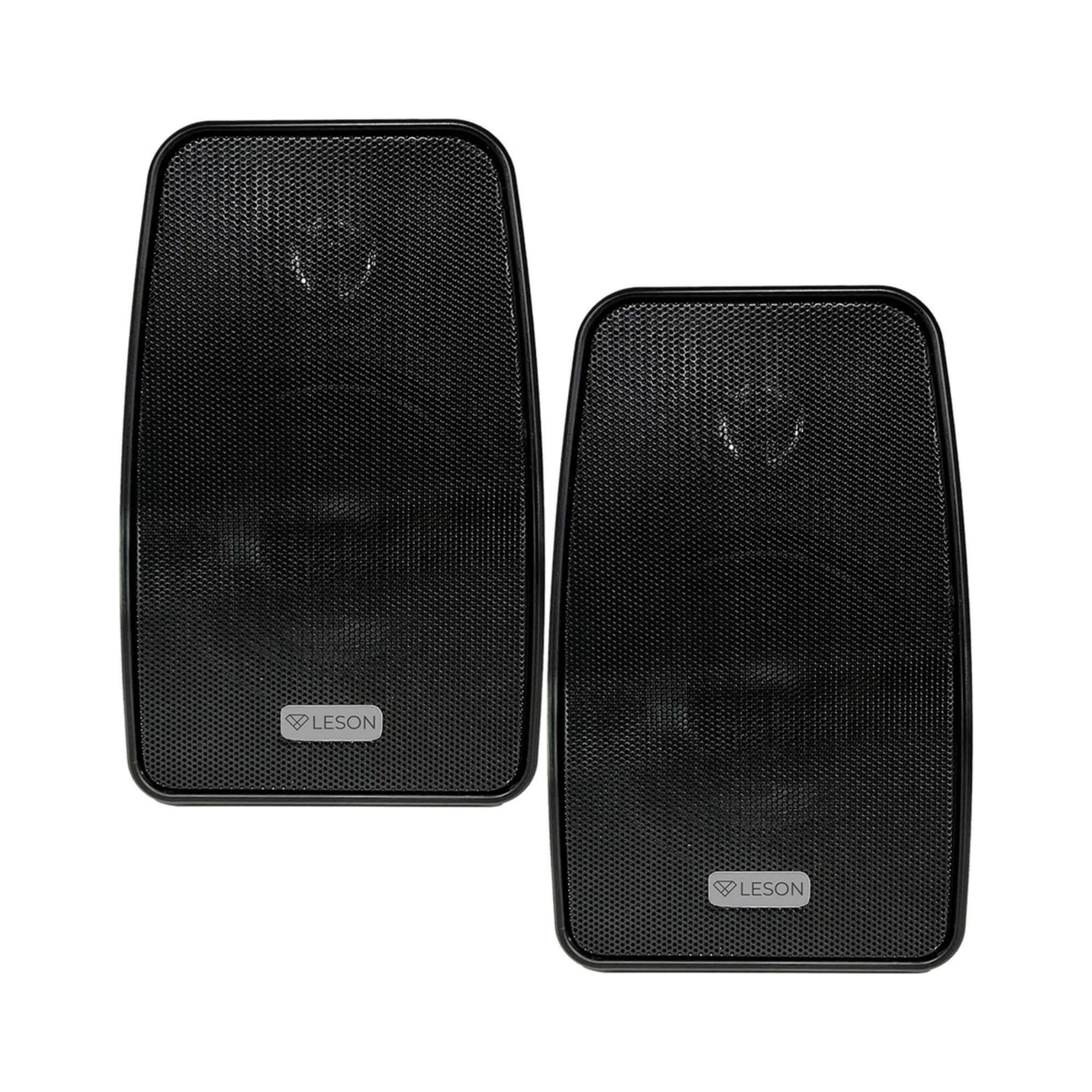 COMP Kit 2 Pares de Caixas de Som Ambiente 70W 8Ohms Pretas Resistente à Água com Tela Leson