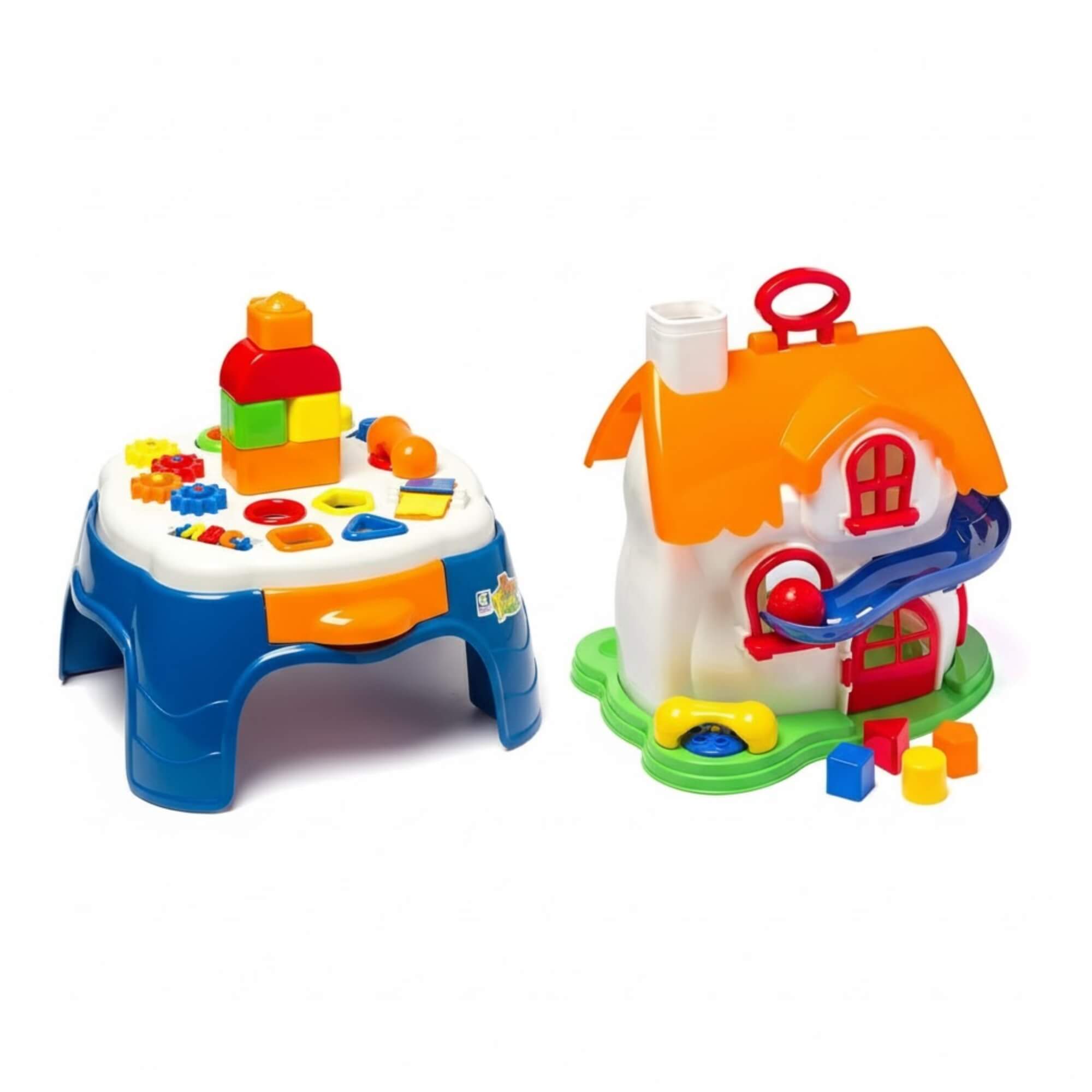 COMP Kit Play Time Mesa de Atividades + Casinha Interativa Infantil Cotiplás