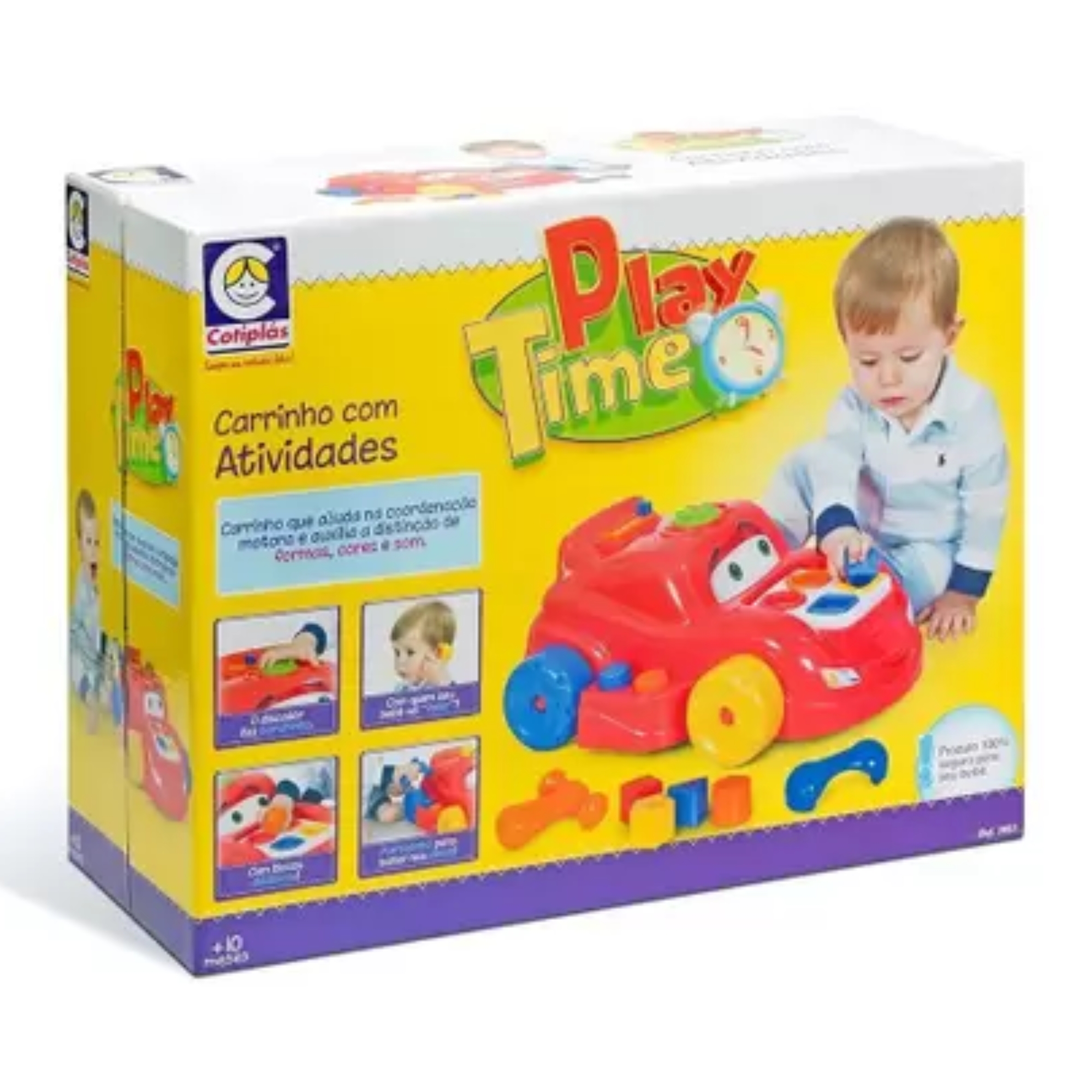 COMP Kit Brinquedos Educativos Play Time: Carrinho Vermelho + Mesa de Atividades - Cotiplás