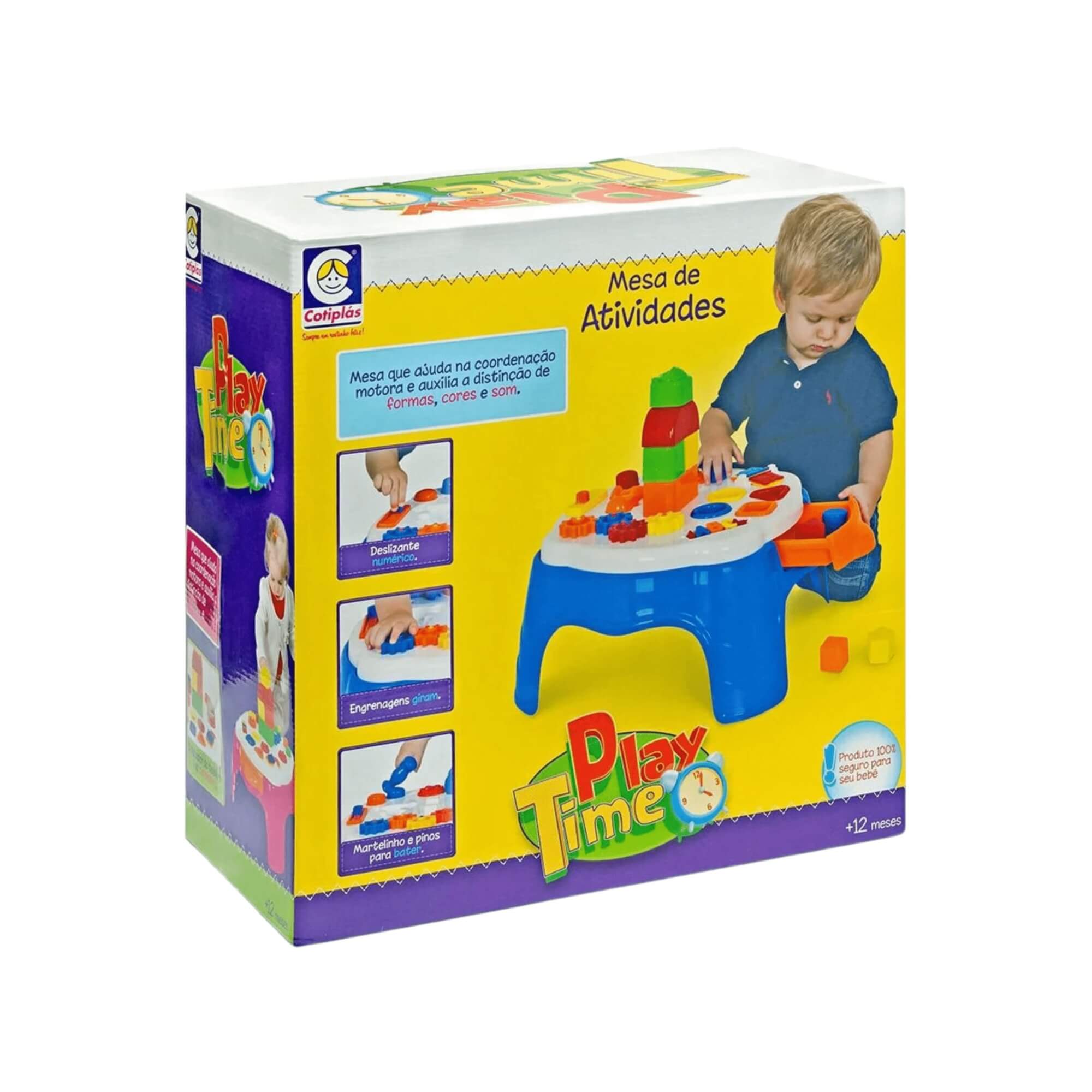 COMP Kit Brinquedos Educativos Play Time: Carrinho Vermelho + Mesa de Atividades - Cotiplás