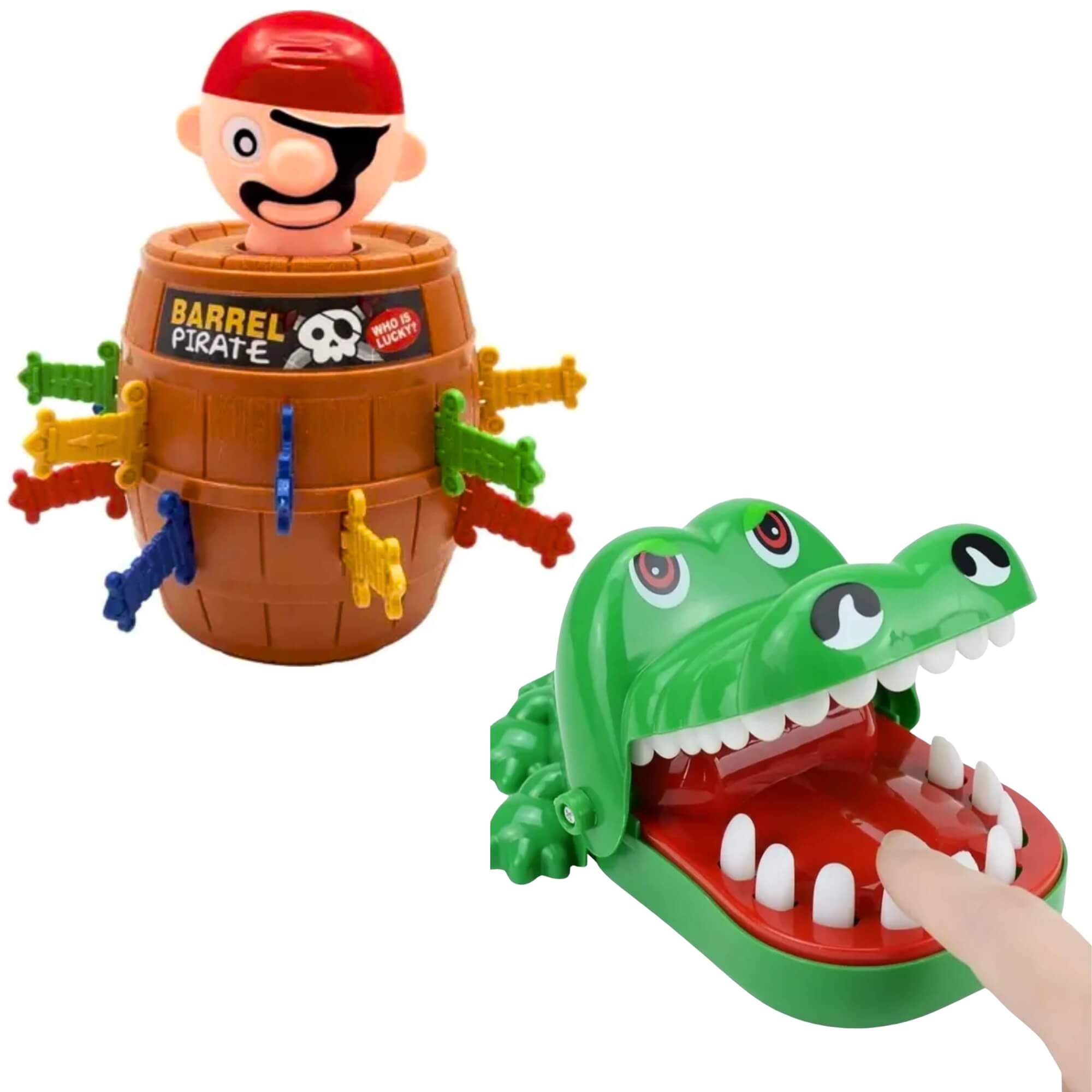 COMP Kit Jogos Clássicos: Pirata Barril + Jacaré Mordida Surpresa - Zippy Toys