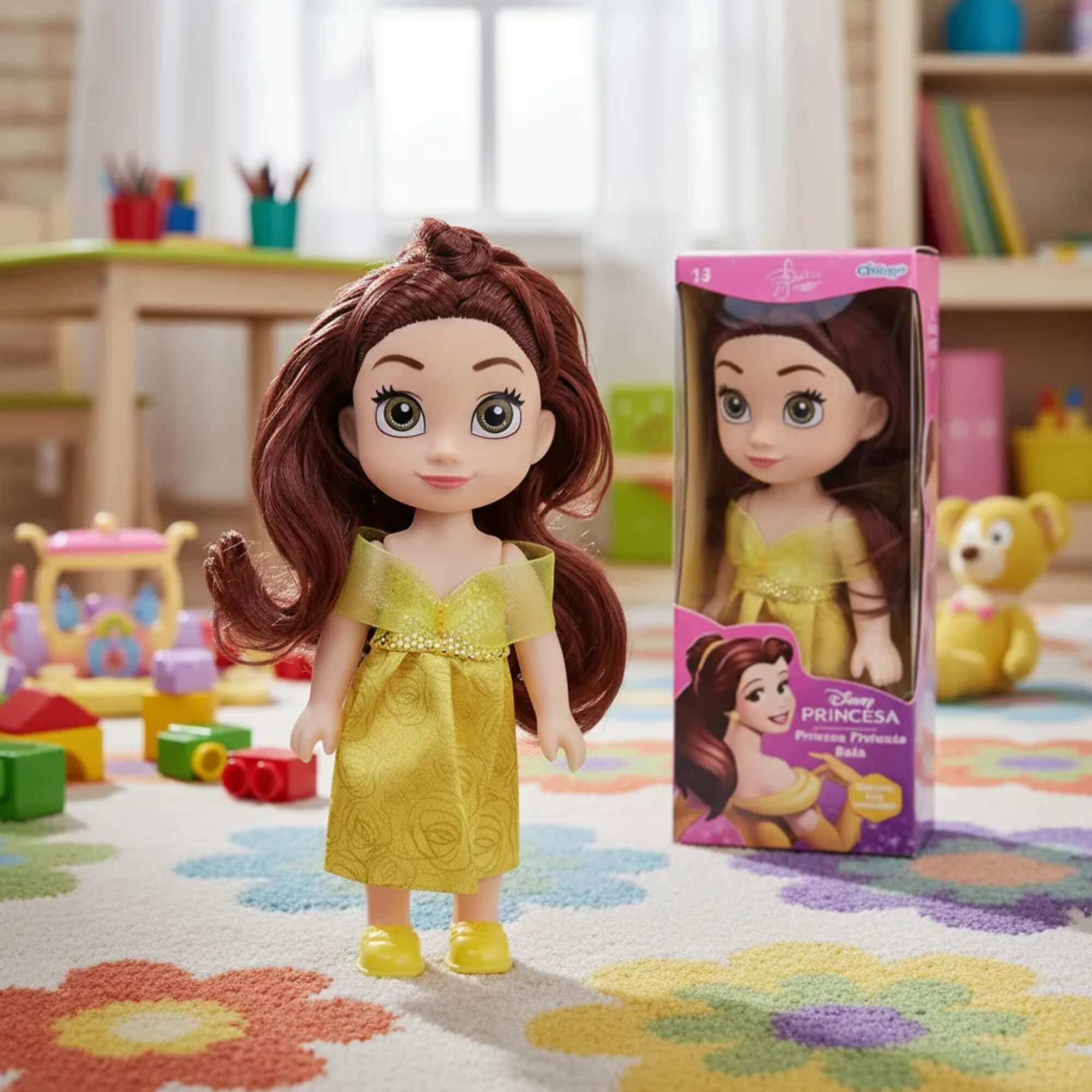 Brinquedo Infantil Mini Boneca Princesa Bela 15cm +3 Anos Etitoys - YD-830