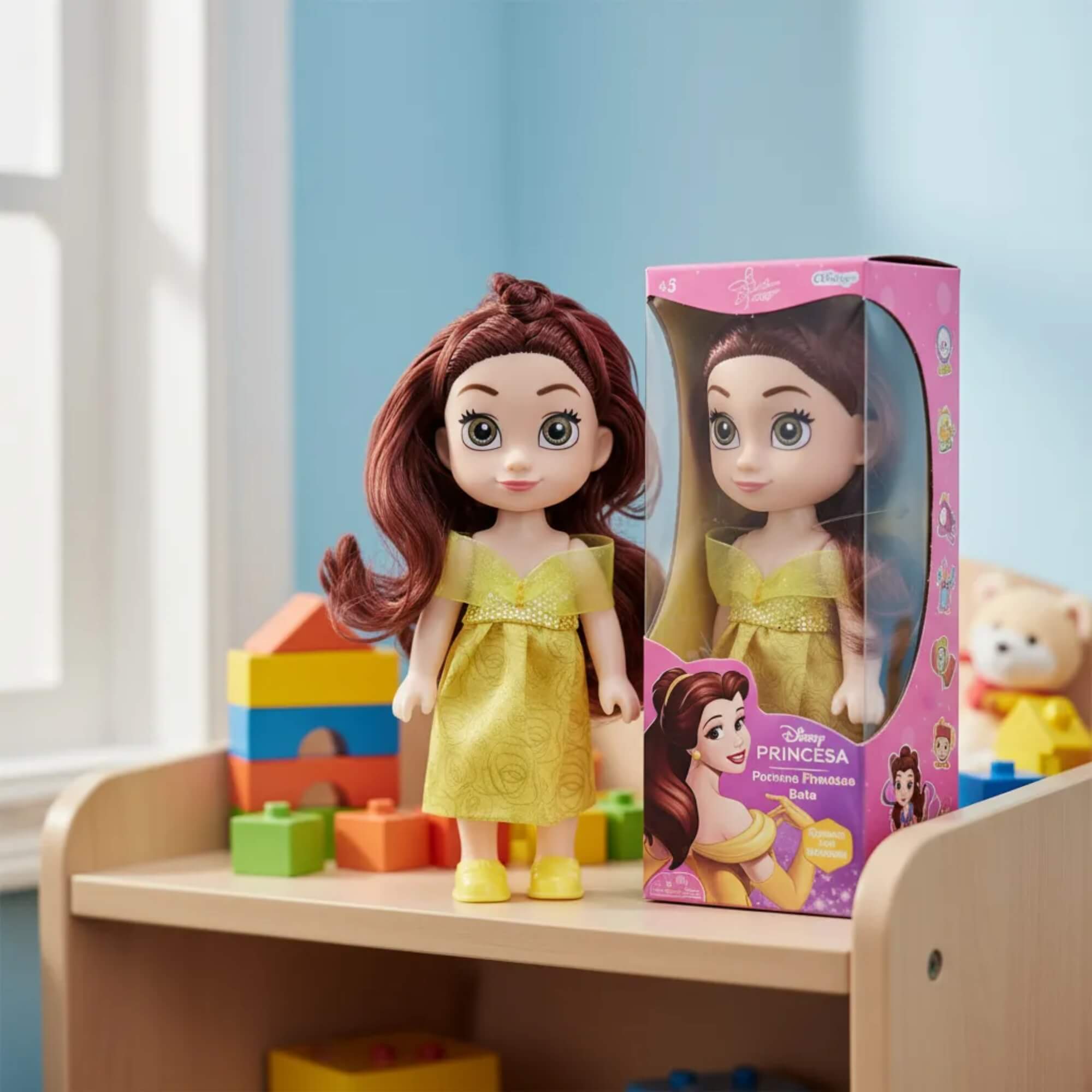 Brinquedo Infantil Mini Boneca Princesa Bela 15cm +3 Anos Etitoys - YD-830