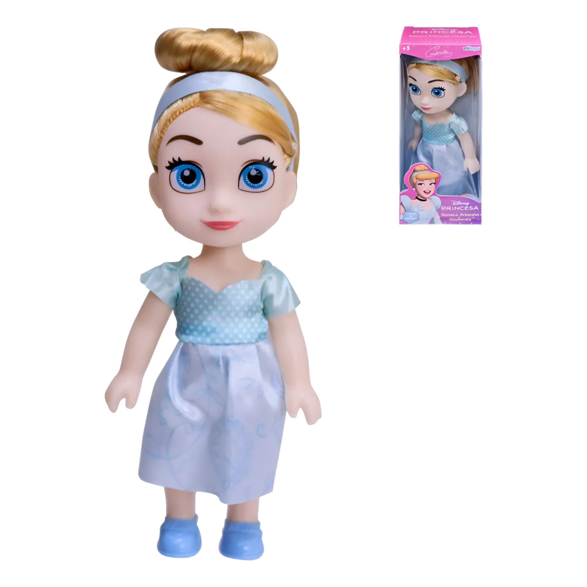 Brinquedo Infantil Mini Boneca Princesa Cinderela 15cm +3 Anos Etitoys - YD-830