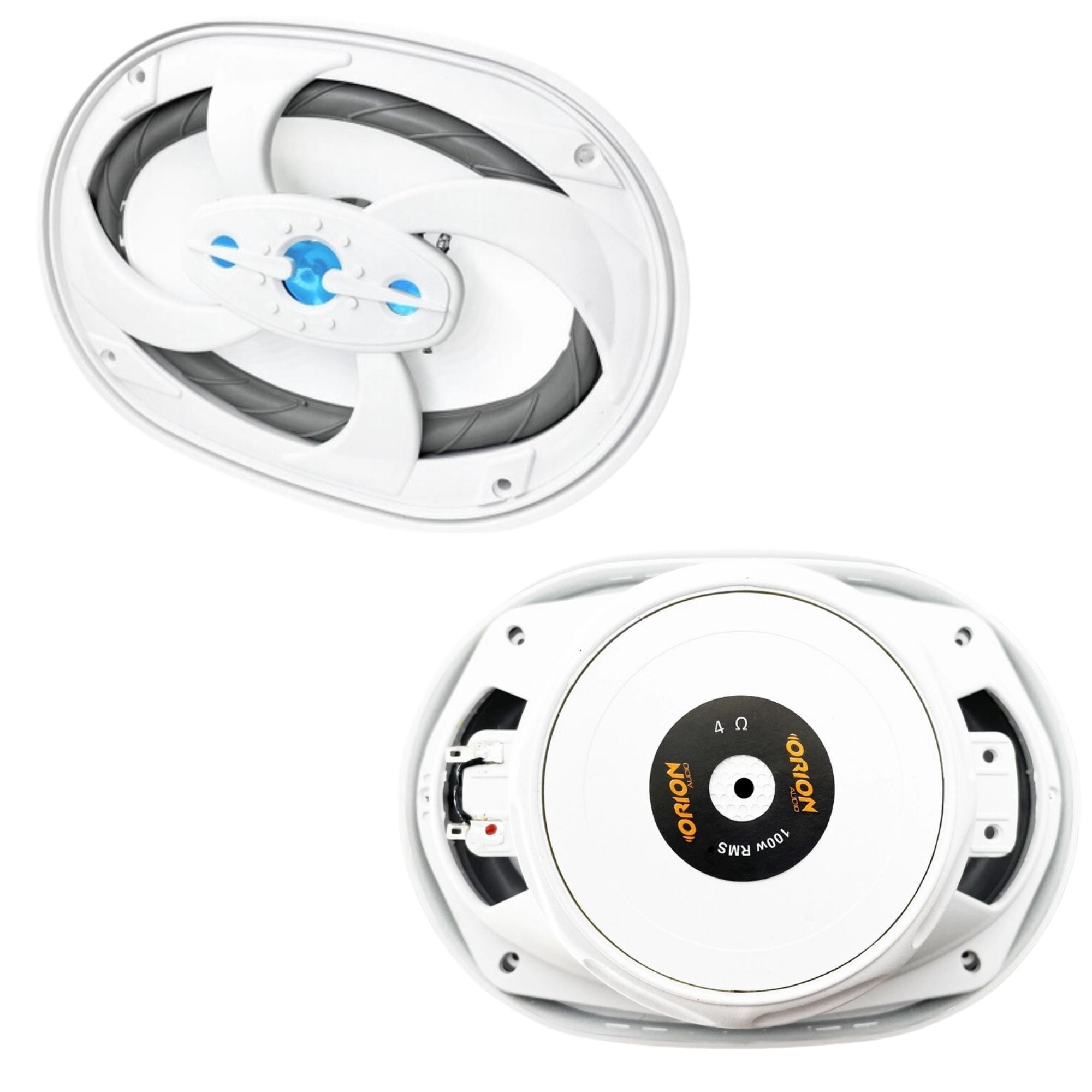COMP Kit Marinizado: 2 Pares de Alto Falantes Quadriaxial + Amplificador 1200W + Alto Falante 8"