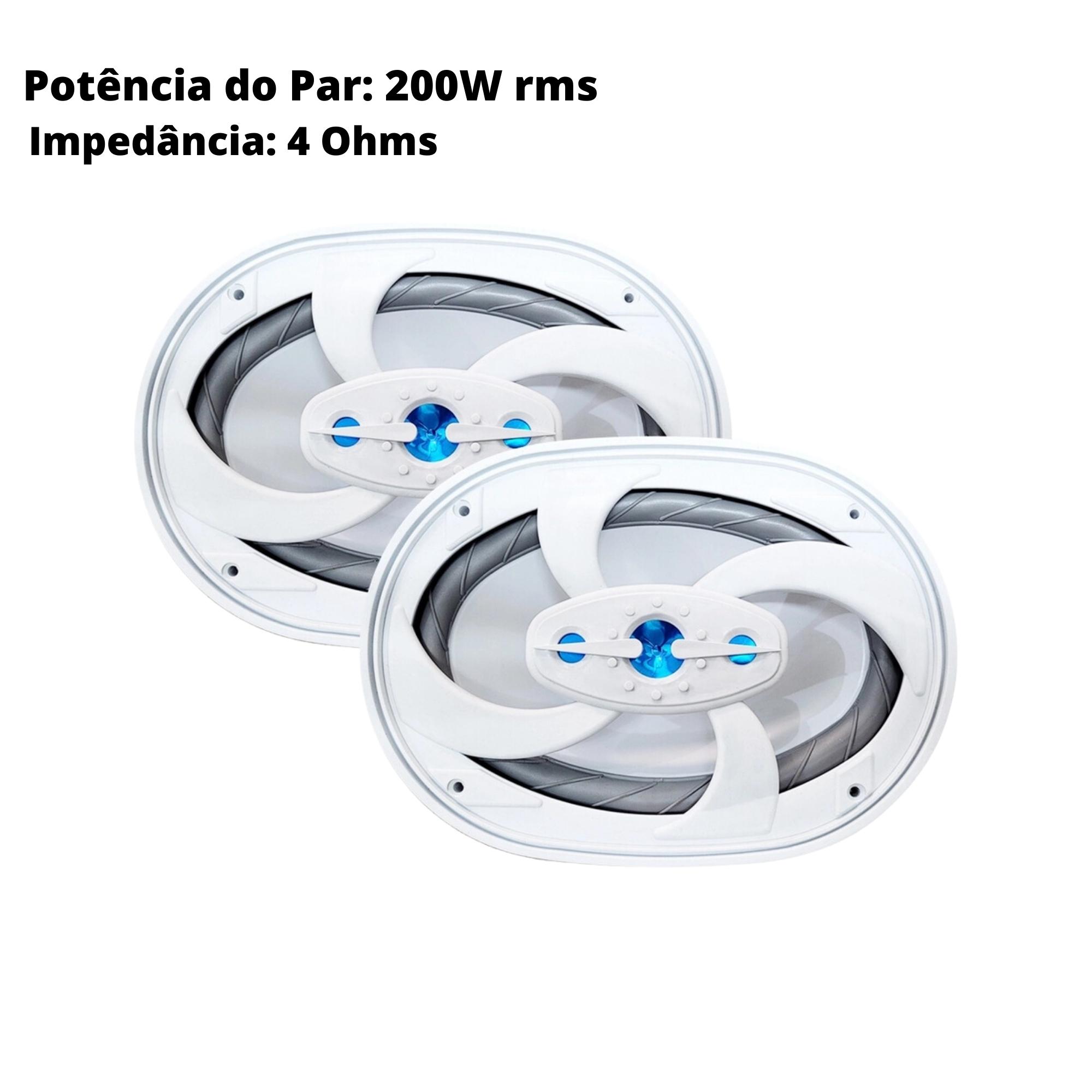 COMP Kit Marinizado: 2 Pares de Alto Falantes Quadriaxial + Amplificador 1200W + Alto Falante 8"