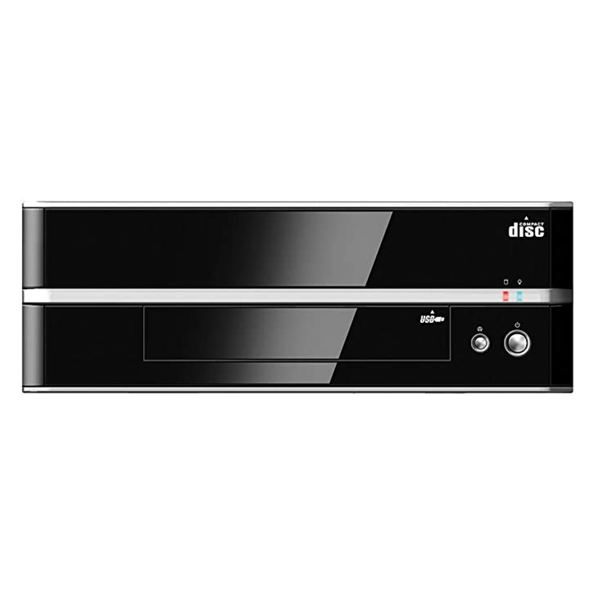 Gabinete Mini ITX + Fonte 180W Preto/Prata Design Compacto Home Theater Ampla refrigeração - K-Mex GI-9E89