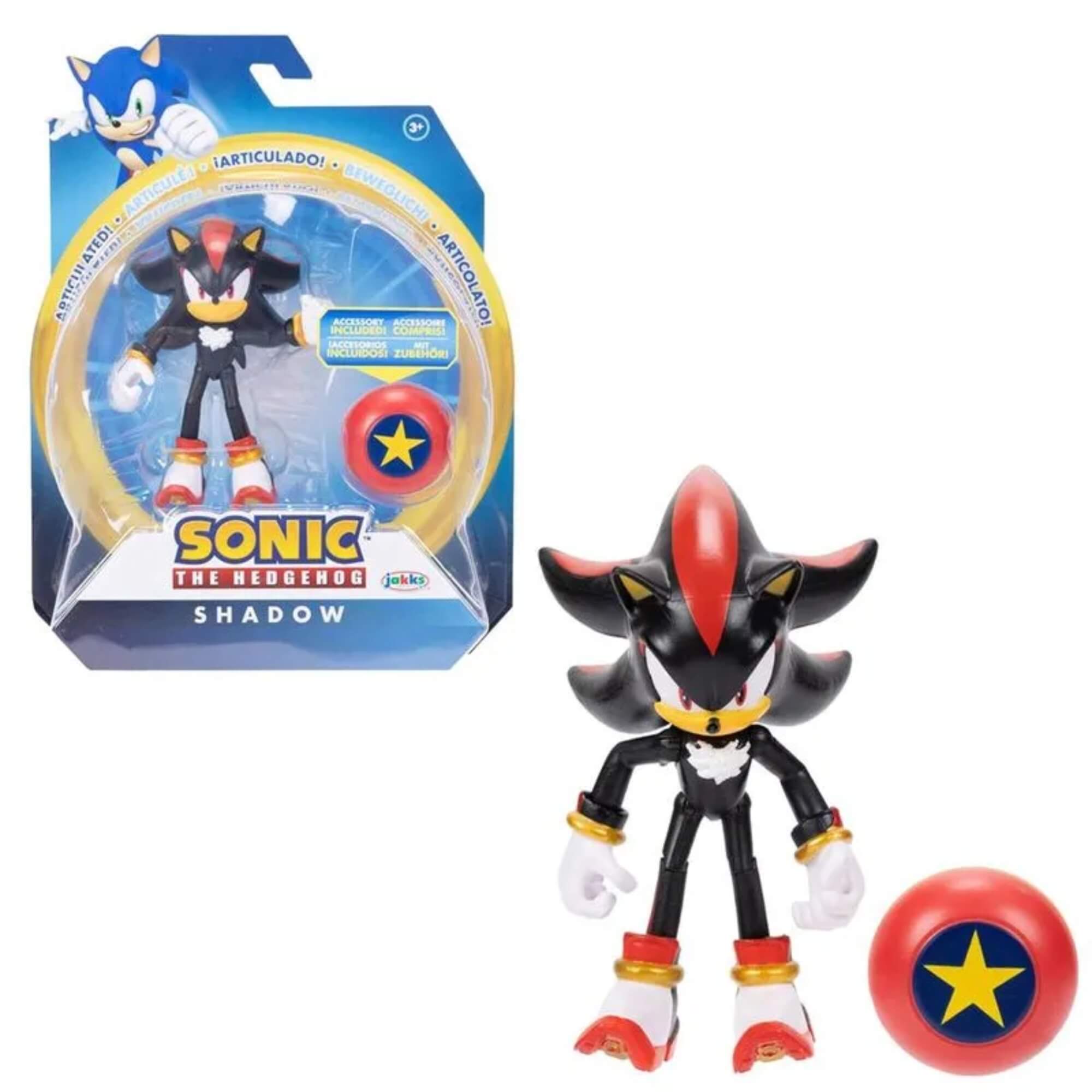 Brinquedo Infantil Shadow com Acessório 10cm Universo Sonic Sunny - 004551