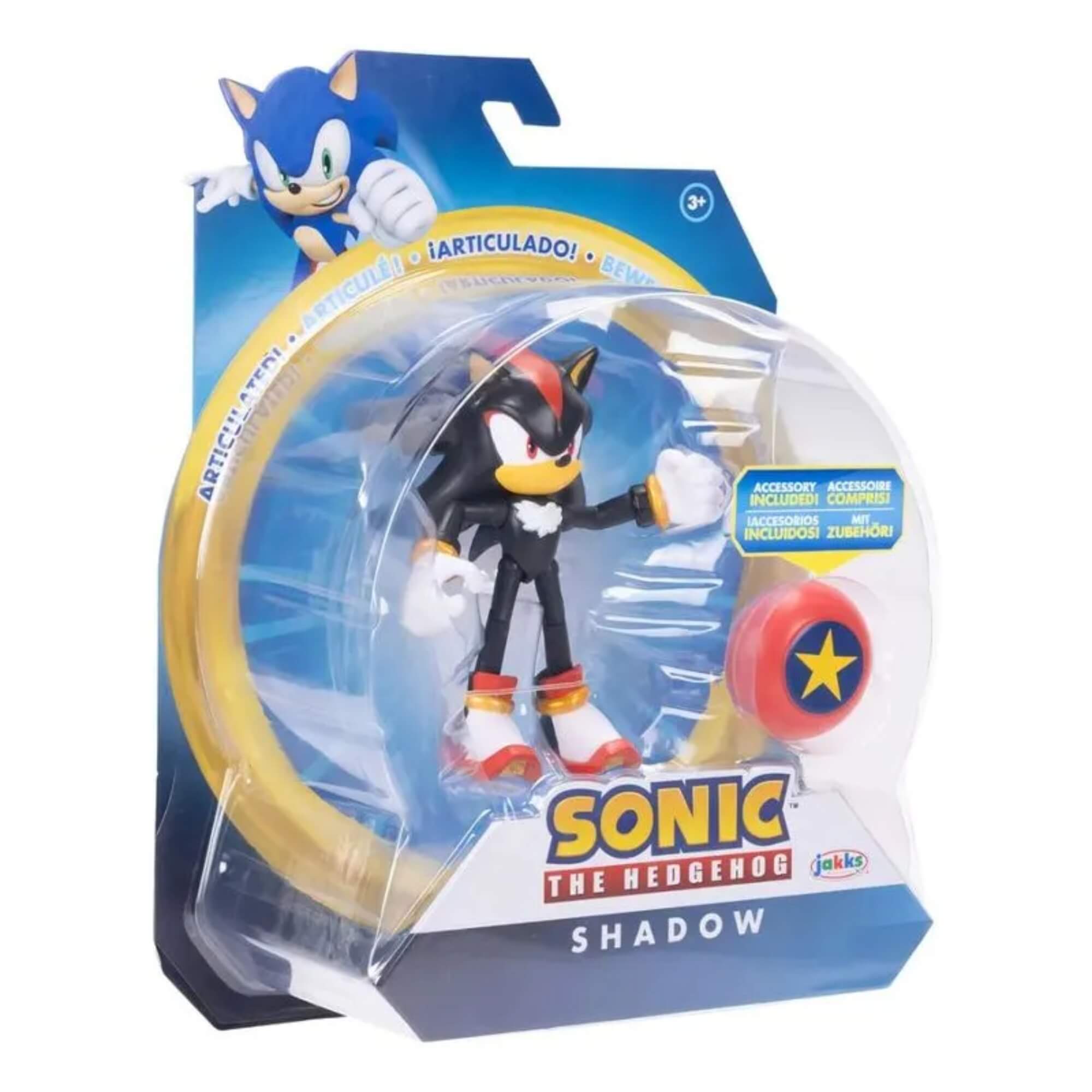 Brinquedo Infantil Shadow com Acessório 10cm Universo Sonic Sunny - 004551