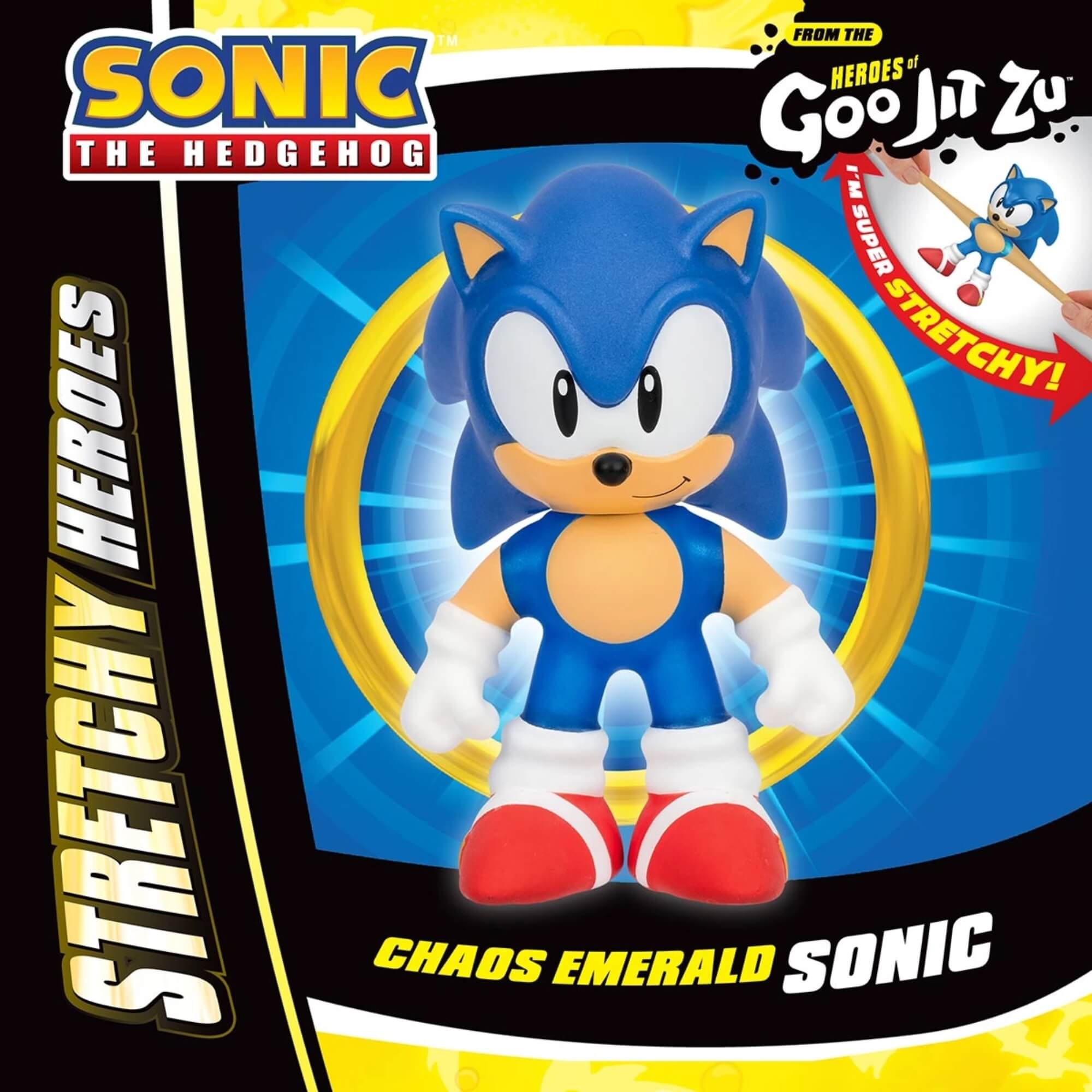 Brinquedo Infantil Sonic de 13cm com Esmeralda do Caos - Goo Jit Zu Sunny - 004498