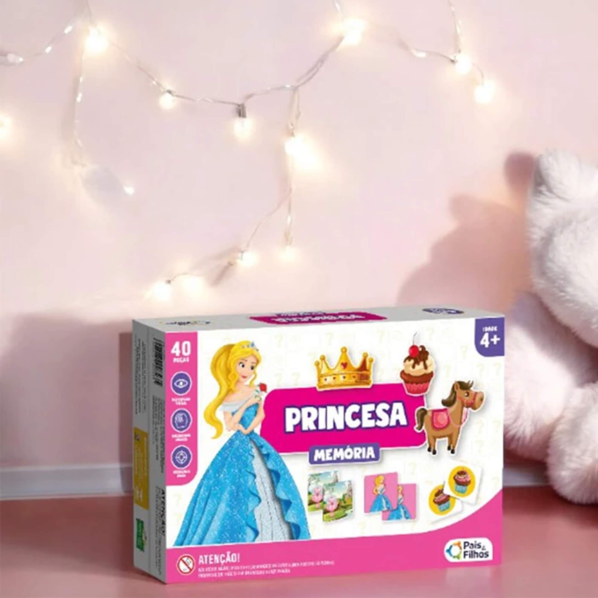 Jogo da Memória Educativo Princesas 40 Peças Pais e Filhos - 2824-1