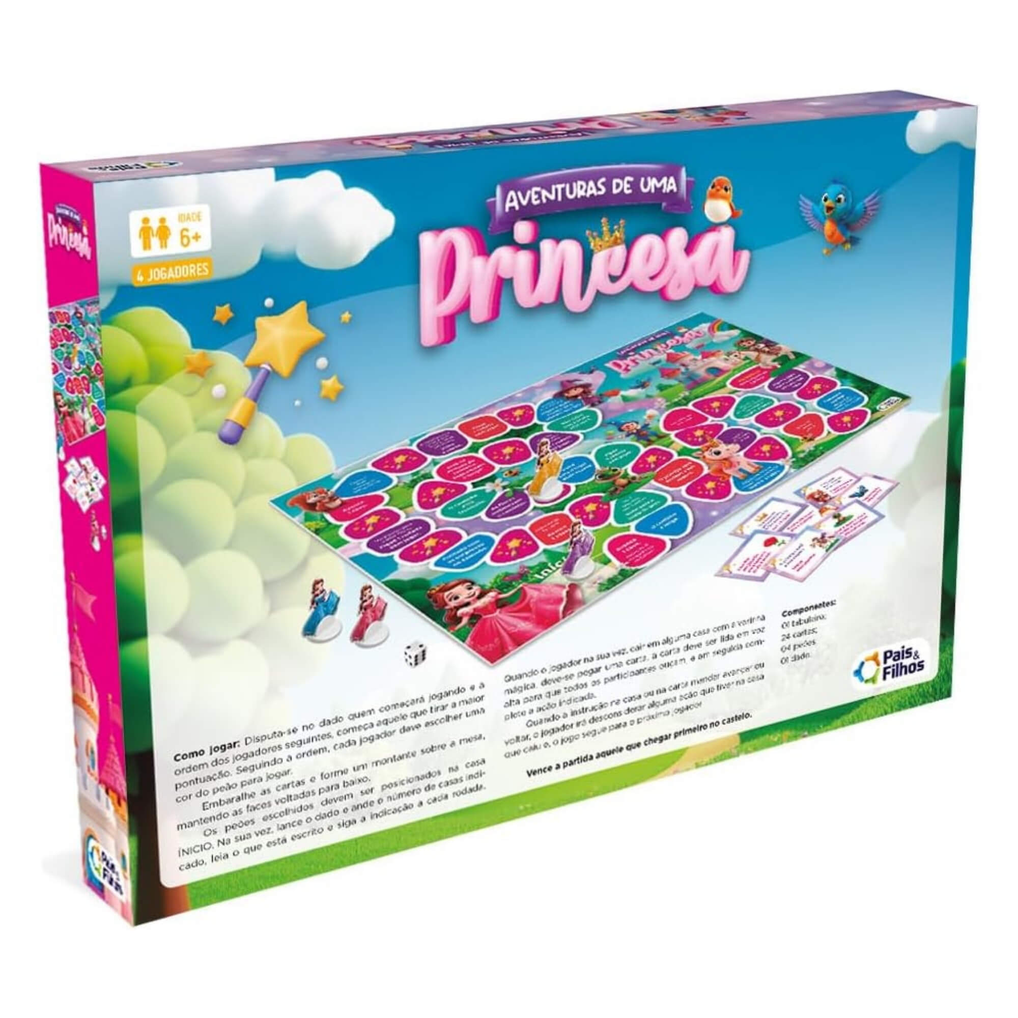 Jogo de Tabuleiro Aventuras de Uma Princesa Pais e Filhos - 2865-1