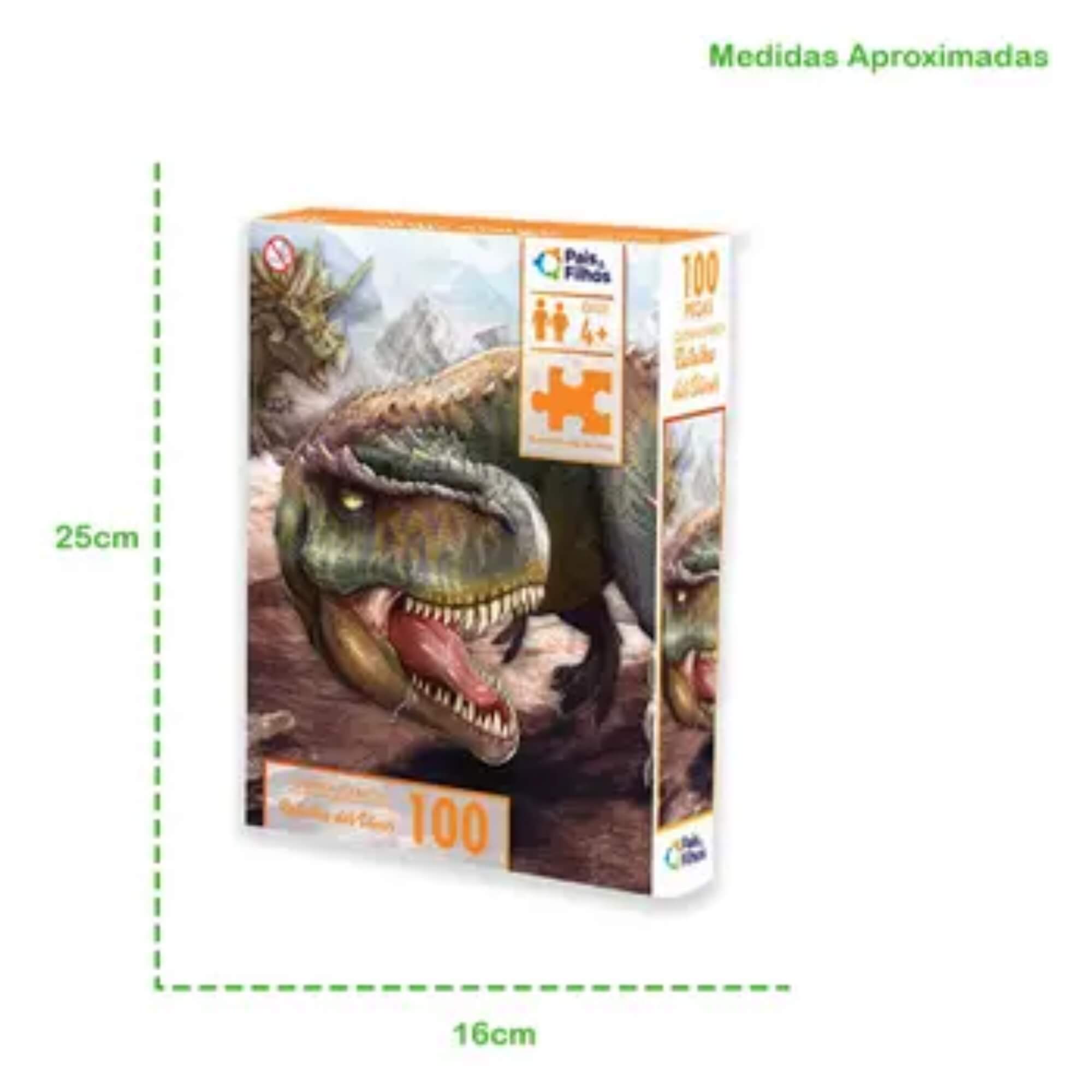 Quebra-Cabeça 100 Peças Batalha dos Dinos Pais e Filhos - 791660-1