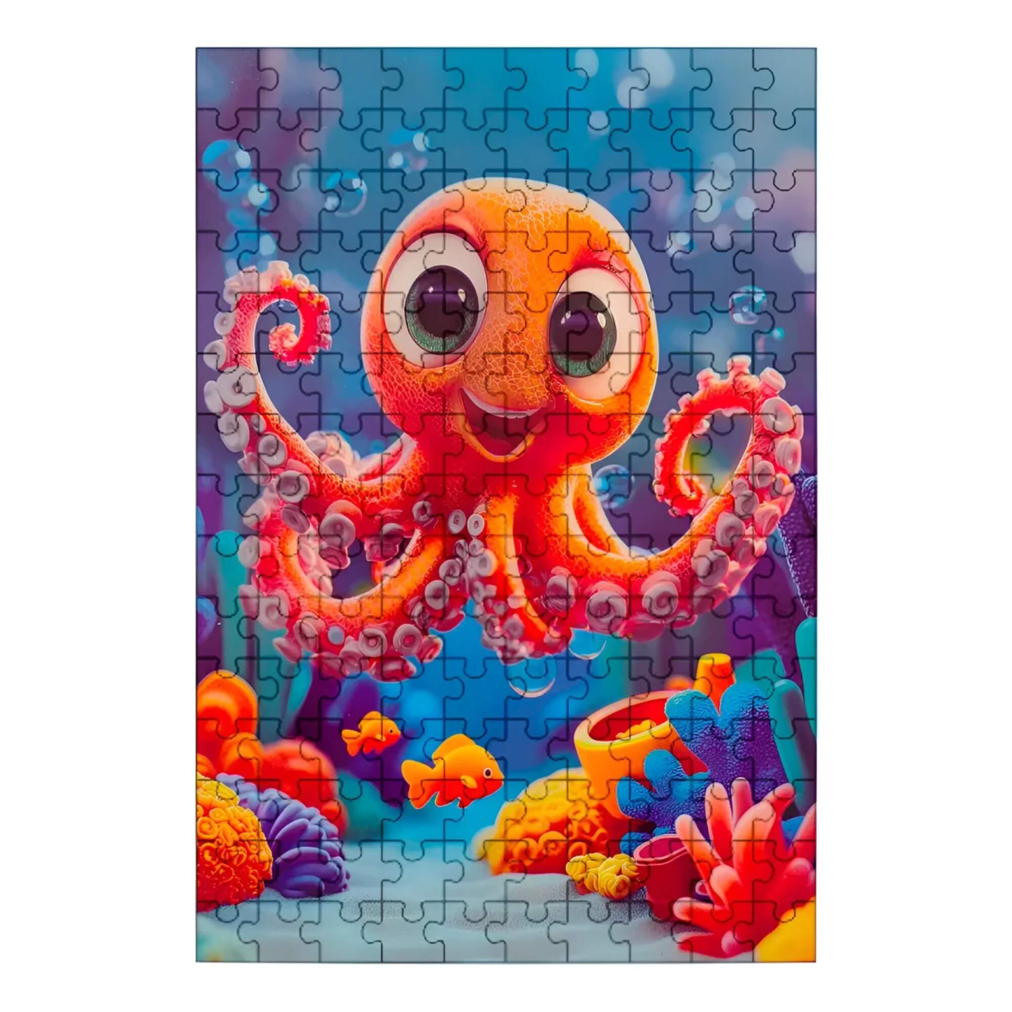 Quebra-Cabeça 150 Peças Polvo Oceano Infantil Pais e Filhos - 793009-1