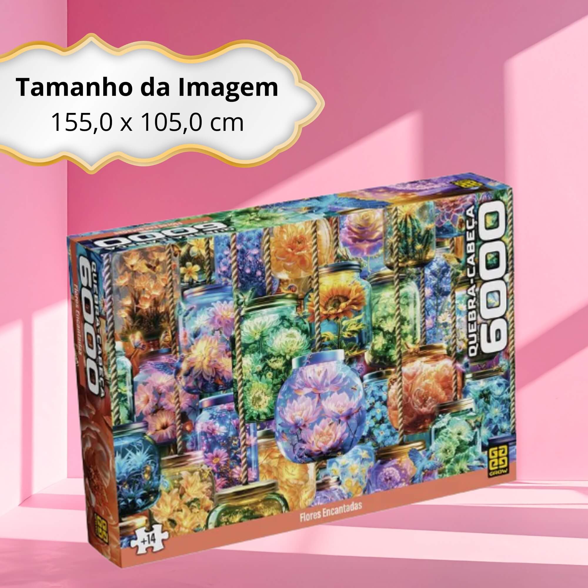 Quebra-Cabeça 6000 peças Flores Encantadas + 14 anos Grow - 04868