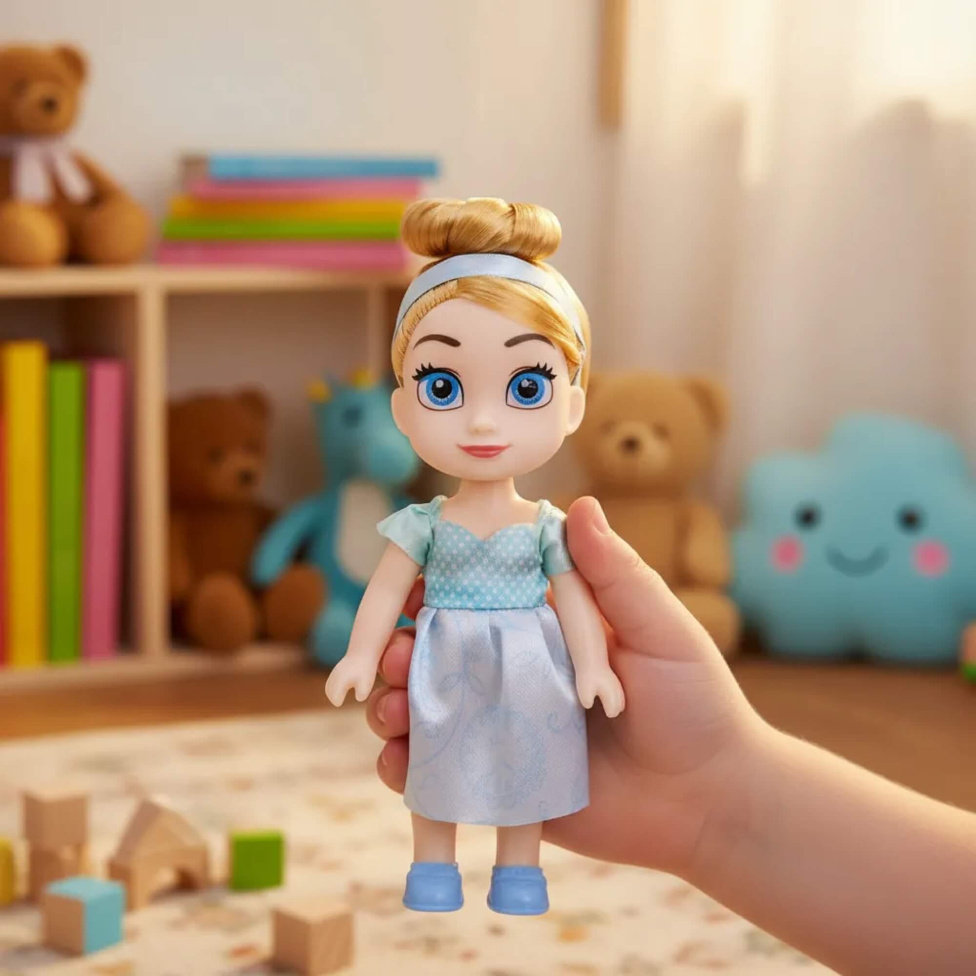 COMP Kit Mini Bonecas Disney Princesas 15cm - Branca de Neve, Ariel, Cinderela e Bela