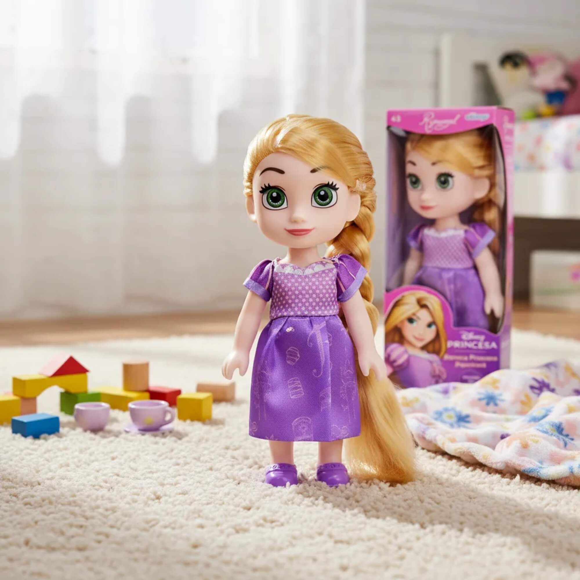COMP Kit Bonecas Disney Princesas 15cm: Ariel, Branca de Neve, Cinderela, Bela, Rapunzel e Moana