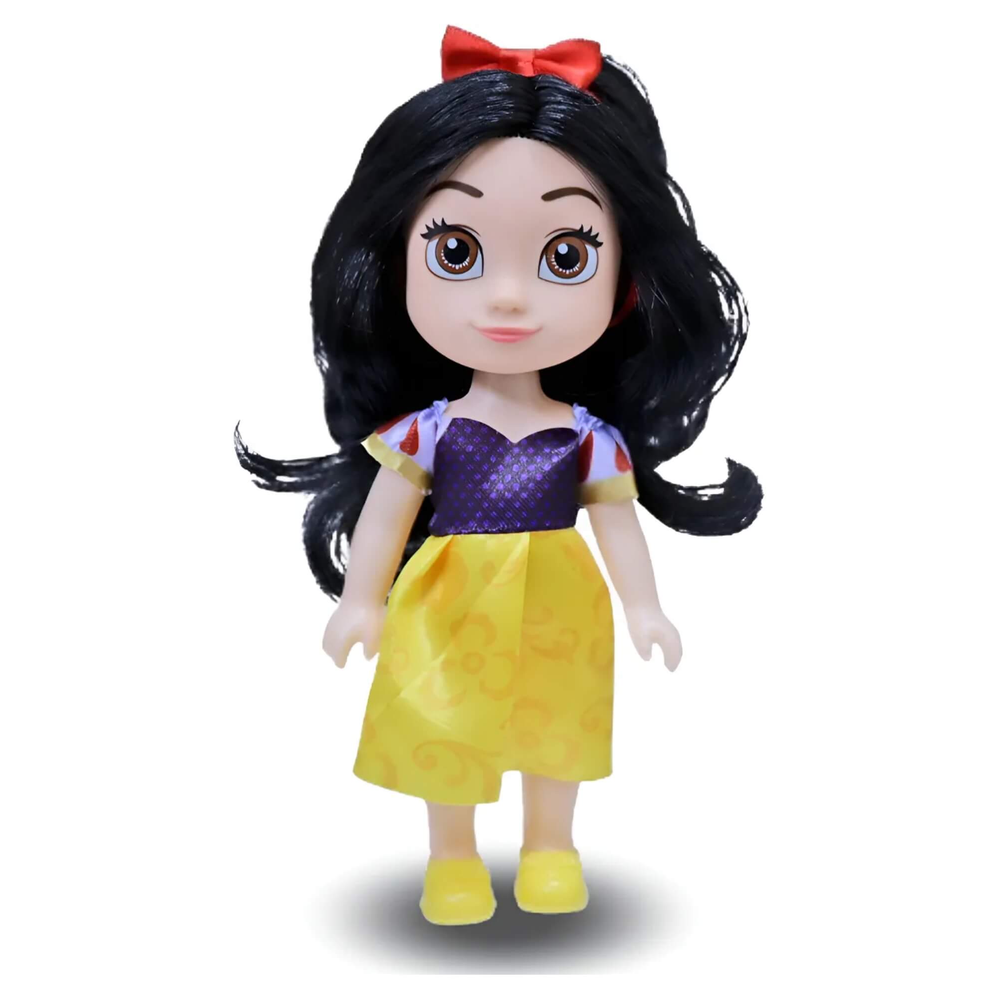 VAR Mini Boneca Princesa Disney 15cm: Ariel, Bela, Cinderela, Branca de Neve, Rapunzel ou Moana Personagem:Branca de Nev