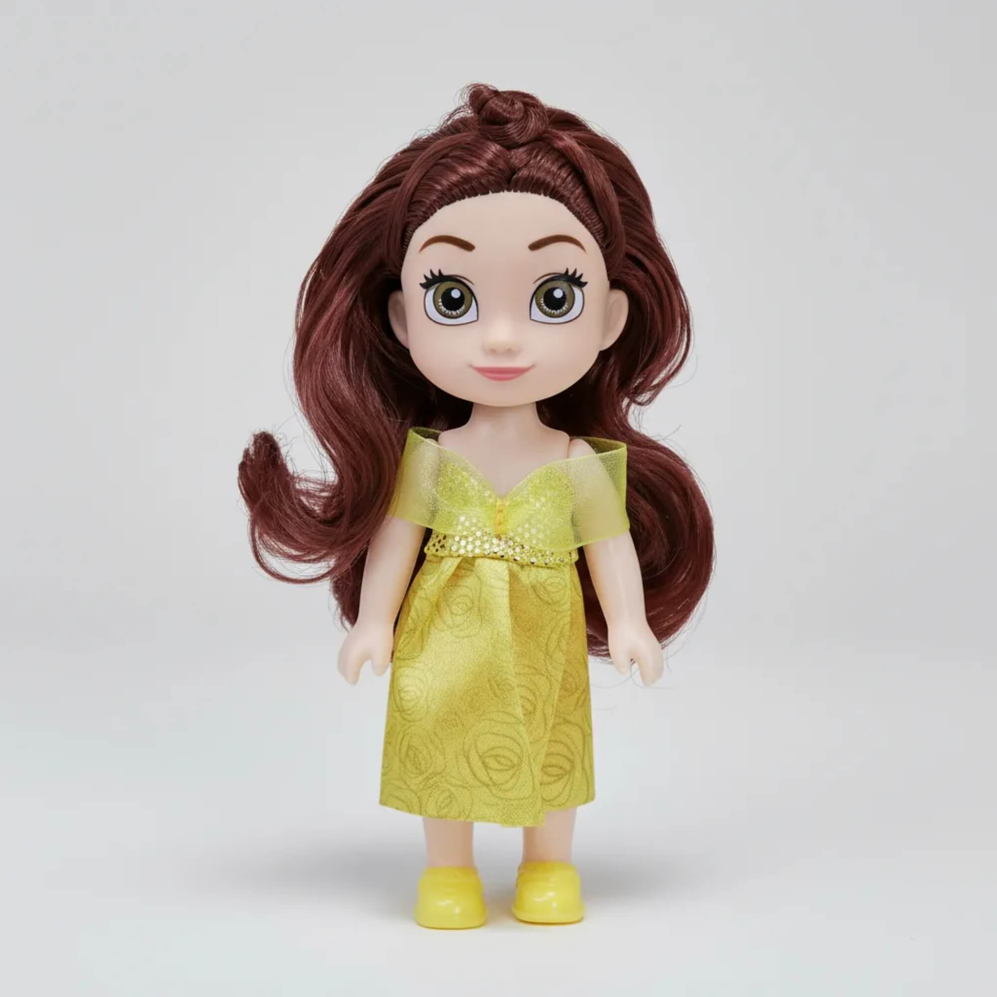 VAR Mini Boneca Princesa Disney 15cm: Ariel, Bela, Cinderela, Branca de Neve, Rapunzel ou Moana Personagem:Bela
