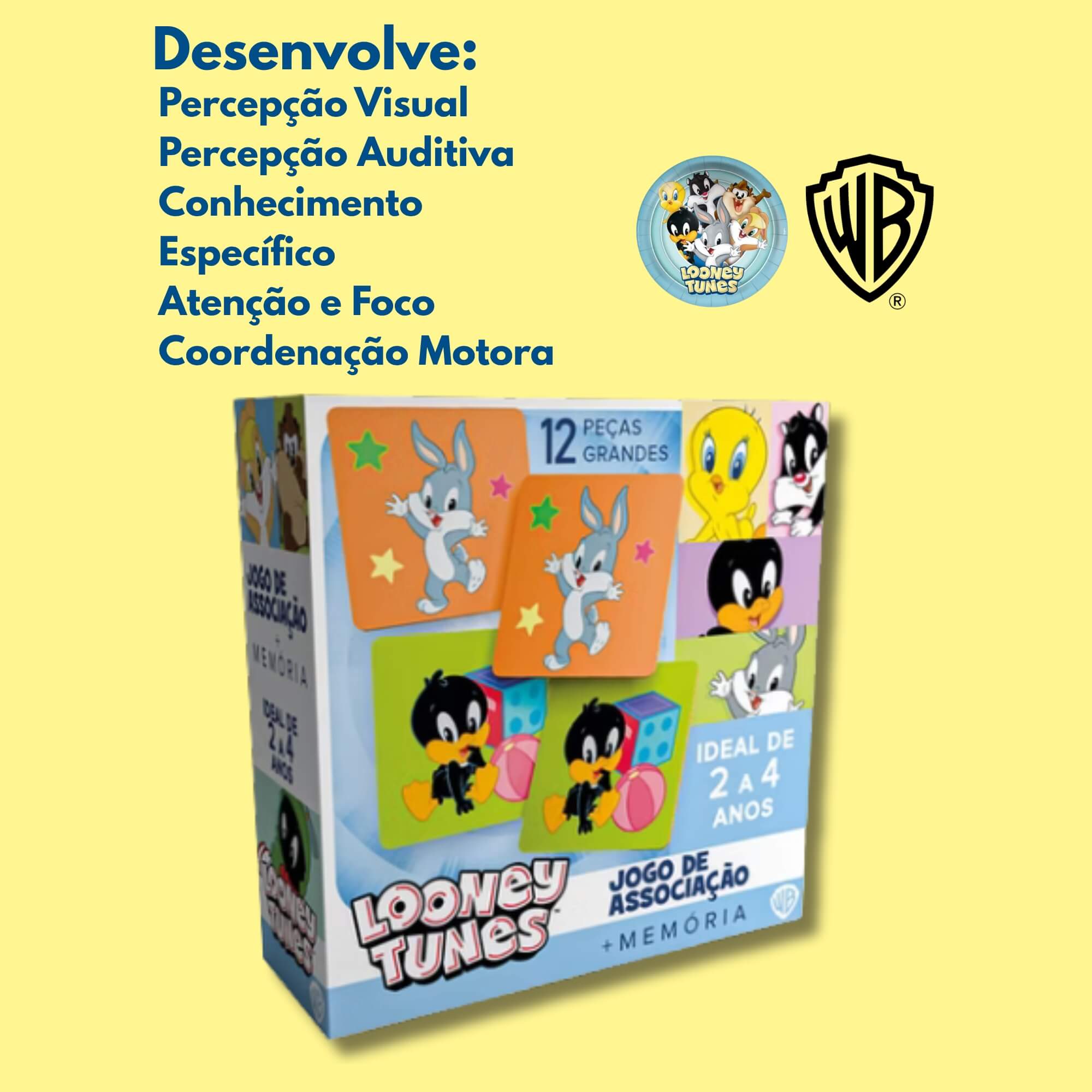 Primeiros Passos Jogo de Associação Baby + Memória Looney Tunes Cooper Fun - 00060