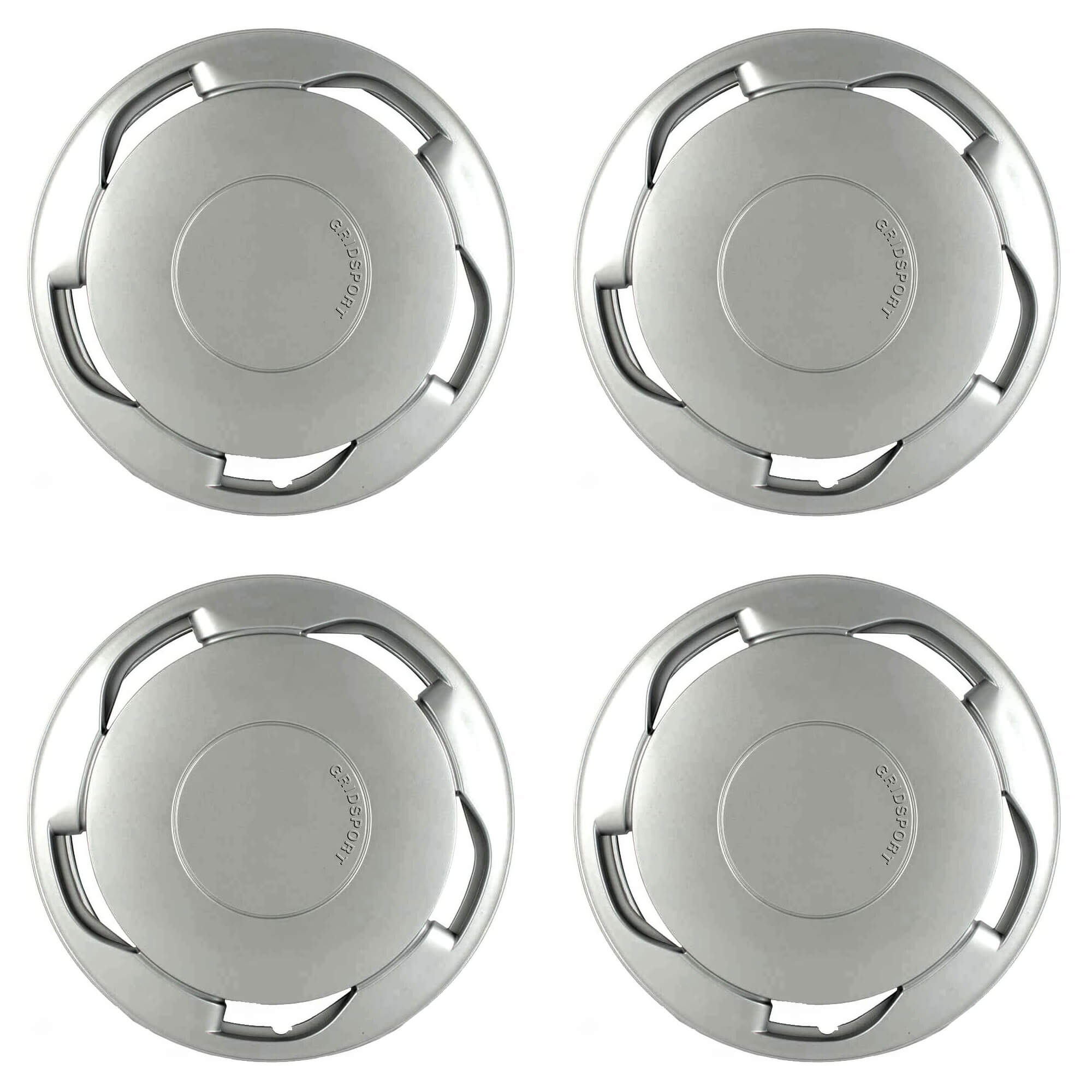 COMP Kit 4 Calotas Aro 14" Prata Modelo Orbital Grid + Escova Macia para Face de Rodas Vonder