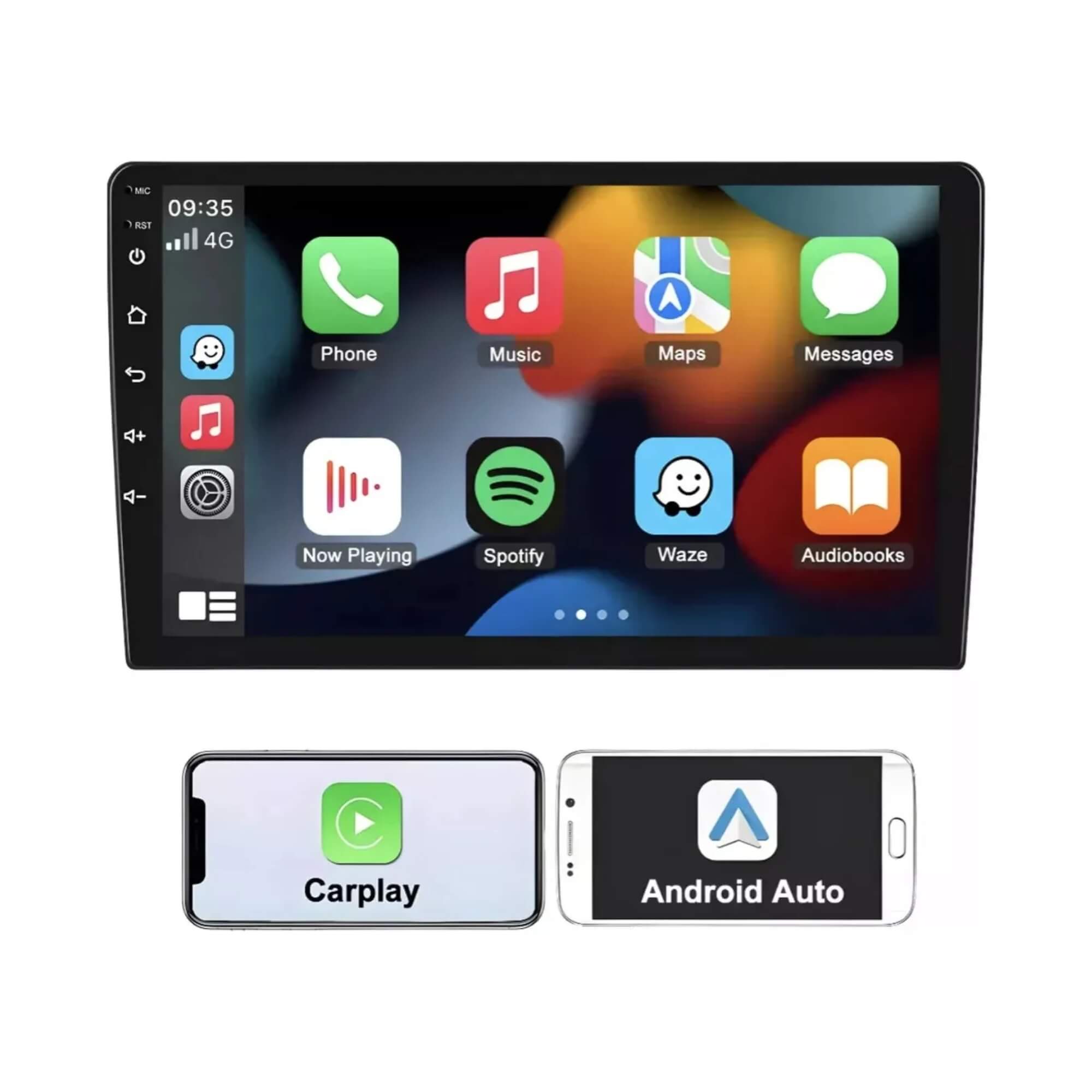 COMP Kit Multimidia T-CROSS QLED 4+64gb c/ Cambus + Moldura 2Din 9" + Kit de Controle Canplus