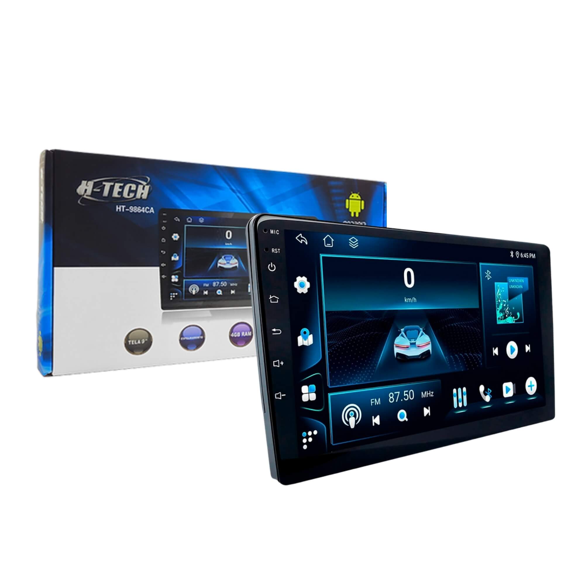 COMP Kit Multimidia T-CROSS Octacore 4+64gb c/ Cambus + Moldura VW 9" + Kit de Controle Canplus