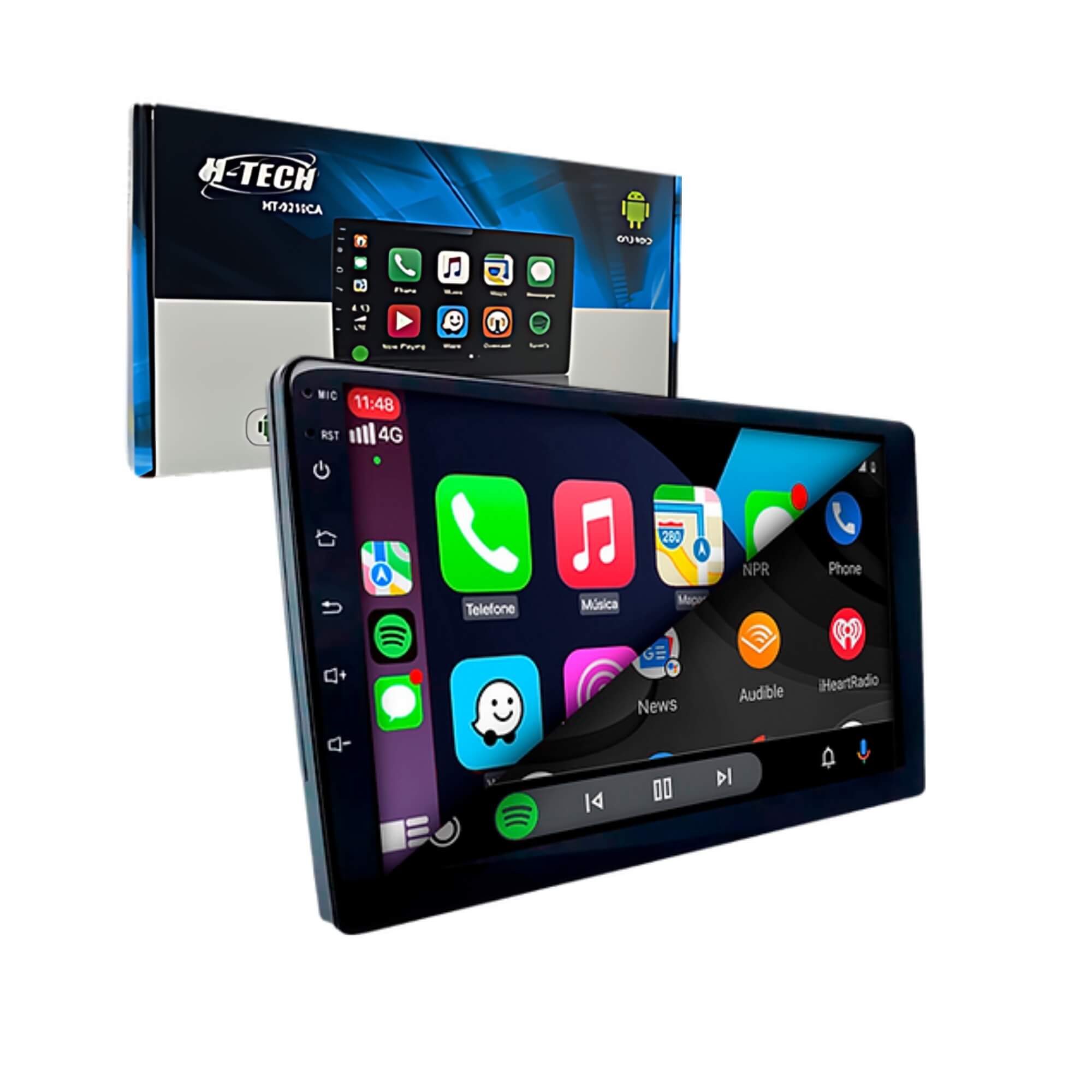 COMP Kit Multimidia T-CROSS 2+32gb c/ Cambus + Moldura VW 9" Preto + Kit de Controle Canplus