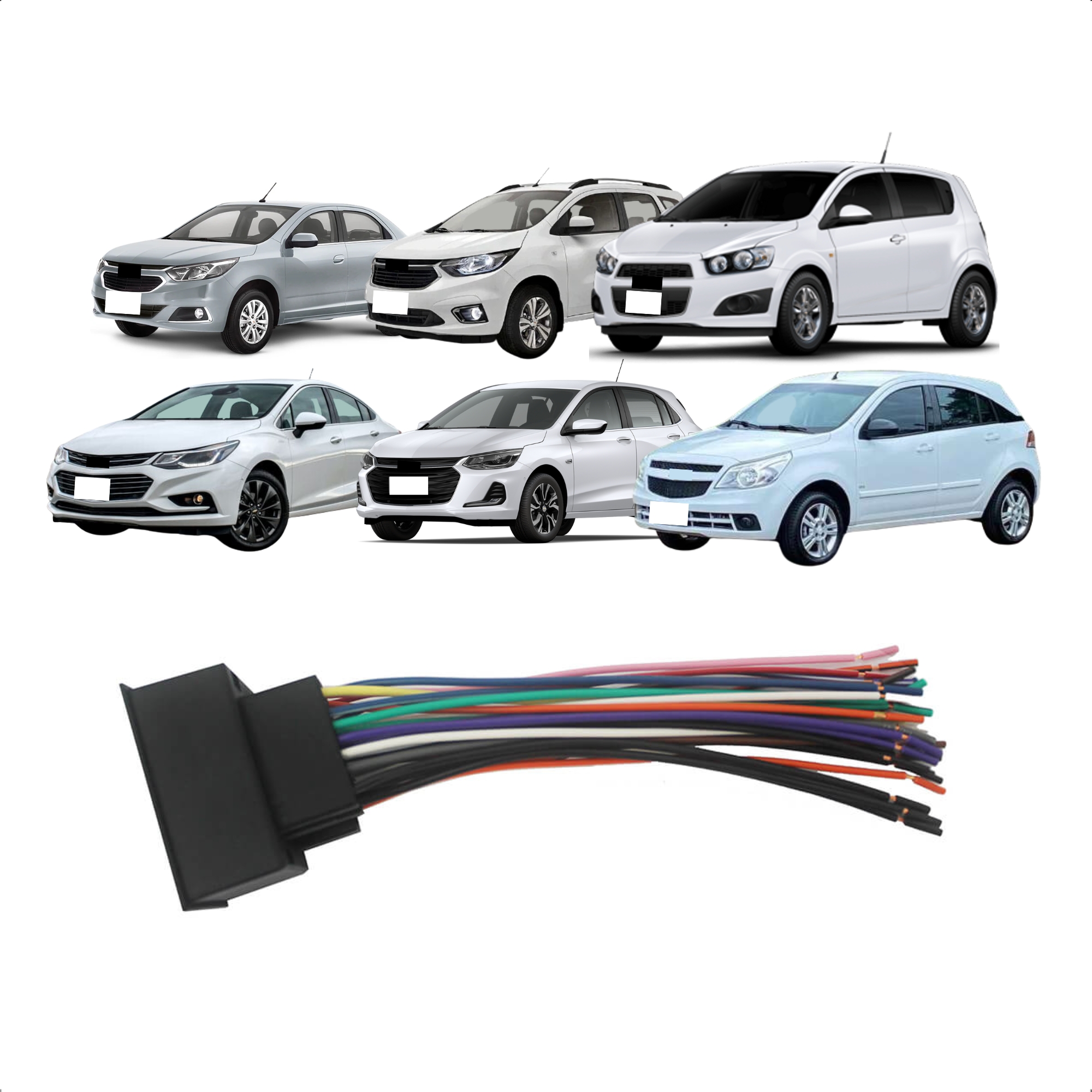 COMP Kit Multimídia RS-506BR Onix 12/19 + Moldura 7" + Câmera Ré + Chicote + Adaptador Antena