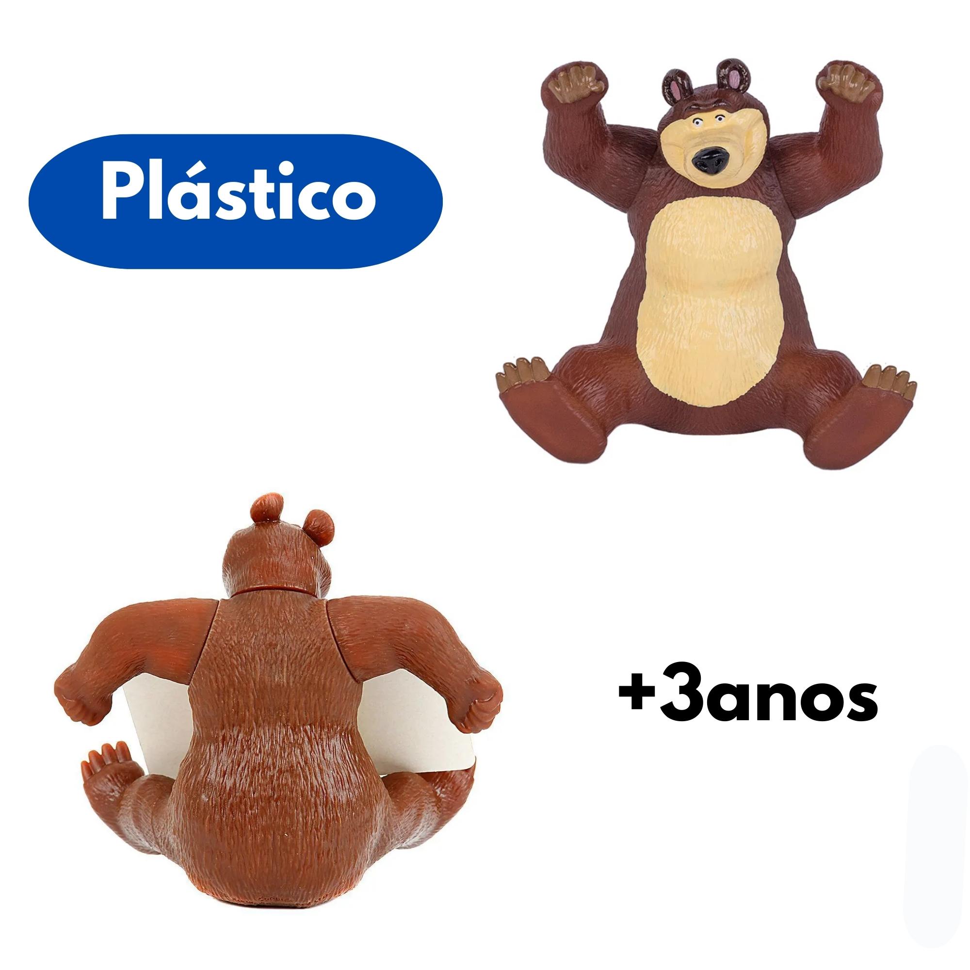 COMP Kit Brinquedos Infantis: Boneca Masha Articulada + Boneco Urso 18cm em Plástico Vinil