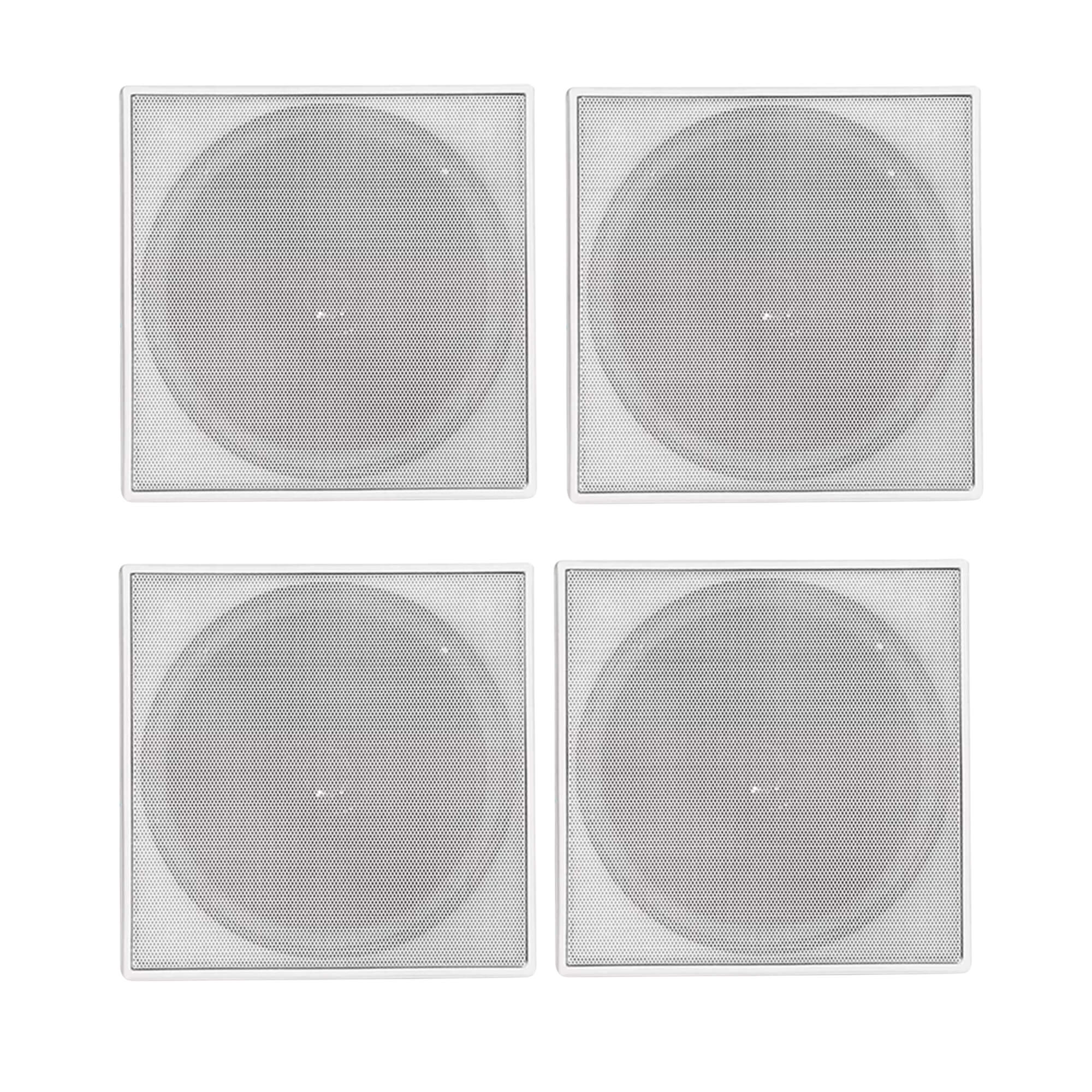 COMP Kit Quatro Arandelas Quadradas Brancas Ativas Tweeter 70W 8Ohms Bluetooth Bivolt - Orion